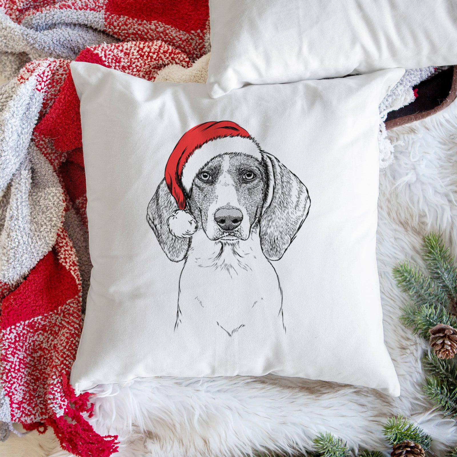 Orin the Treeing Walker Coonhound - Throw Pillow Cover