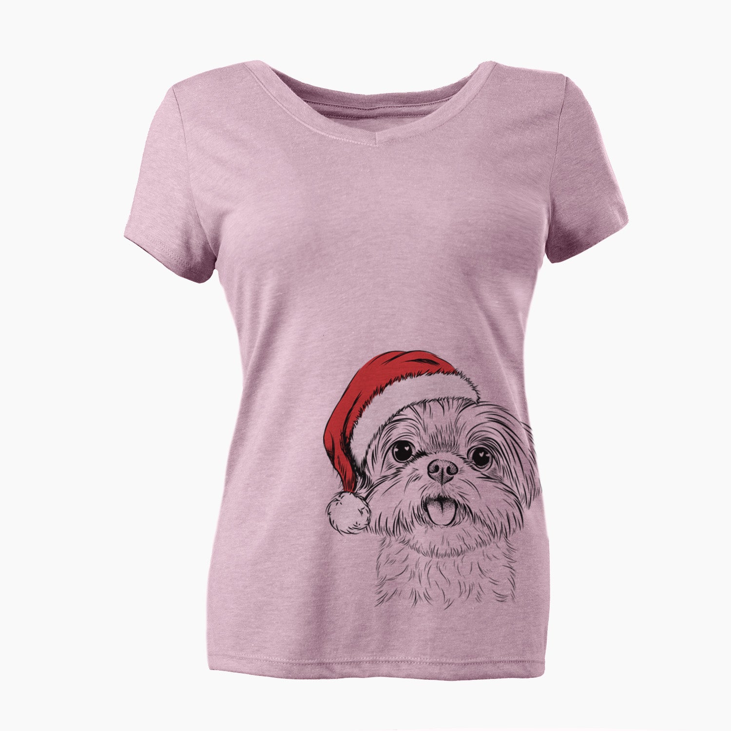 Santa Pebbles the Shorkie - Women's Perfect V-neck Shirt