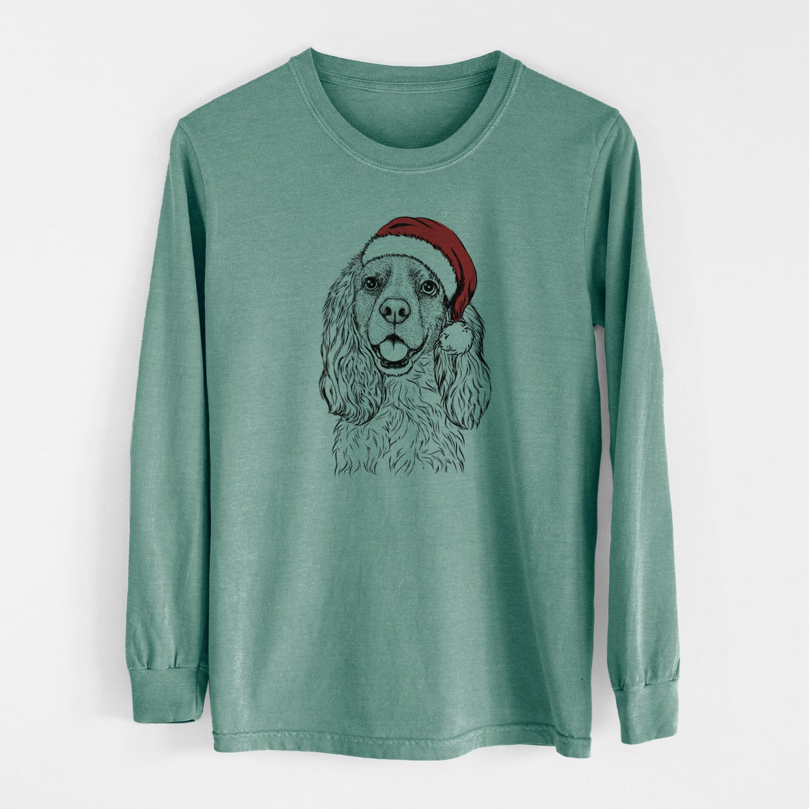 Santa Perry the Cockalier - Men's Heavyweight 100% Cotton Long Sleeve