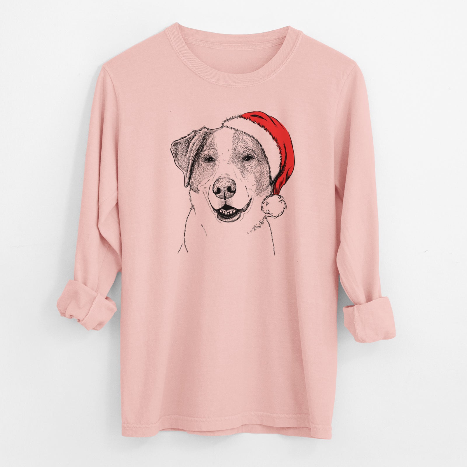 Santa Piper Pilot the Hound Mix - Men's Heavyweight 100% Cotton Long Sleeve