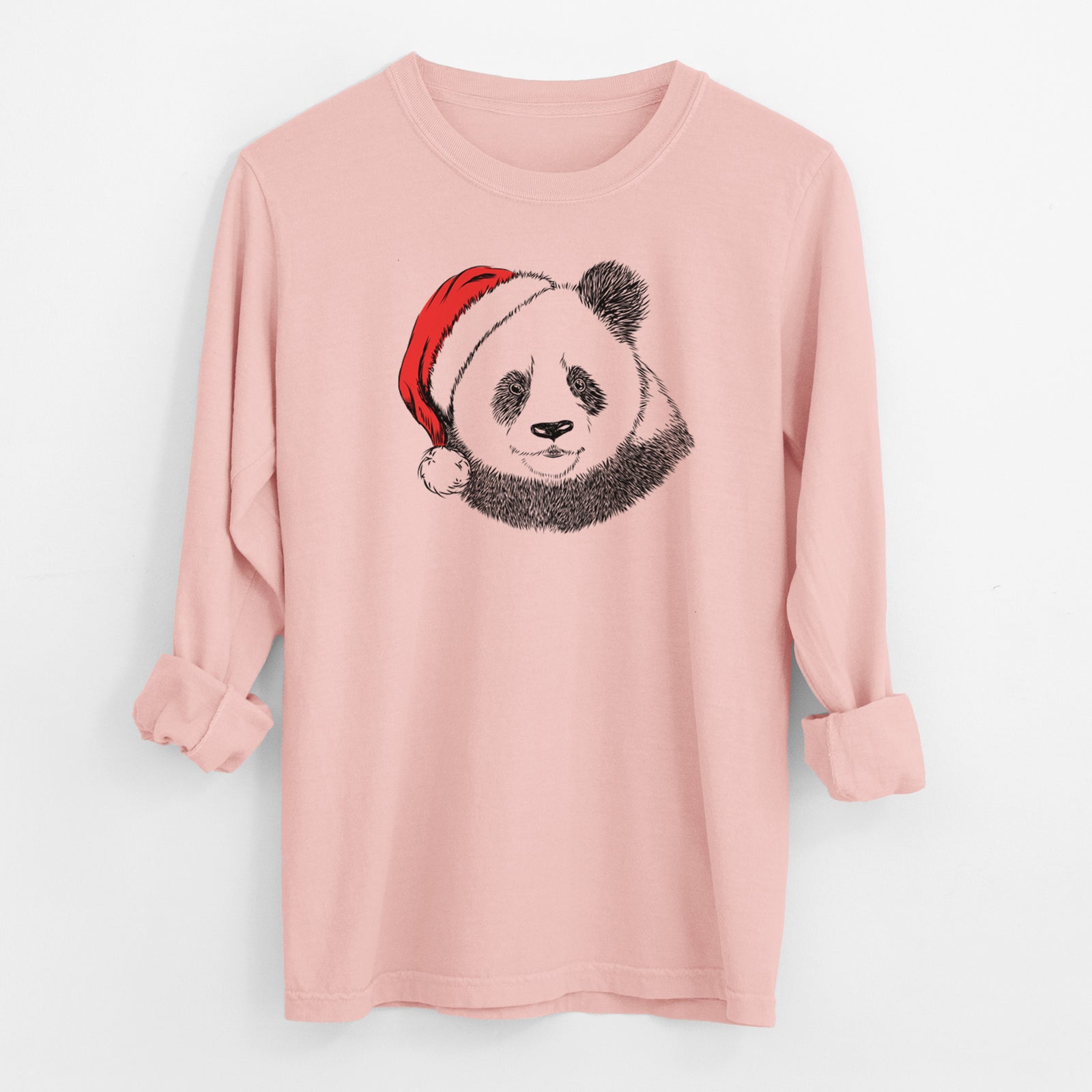 Santa Po the Panda - Men's Heavyweight 100% Cotton Long Sleeve