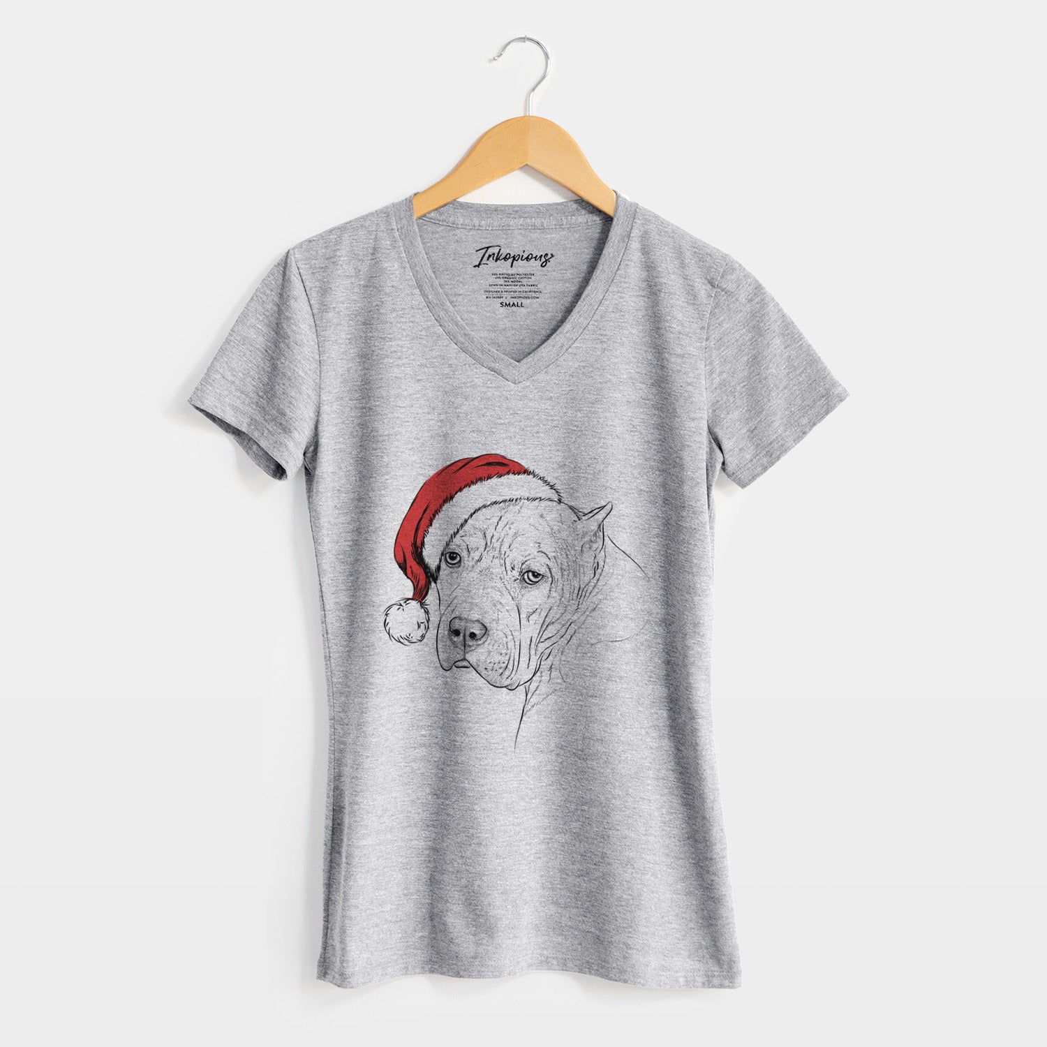Santa Precious the Staffordshire Terrier - Women's Perfect V-neck Shirt