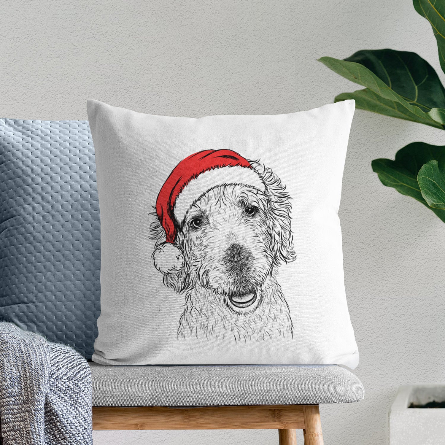 Preston the Labradoodle - Throw Pillow Cover