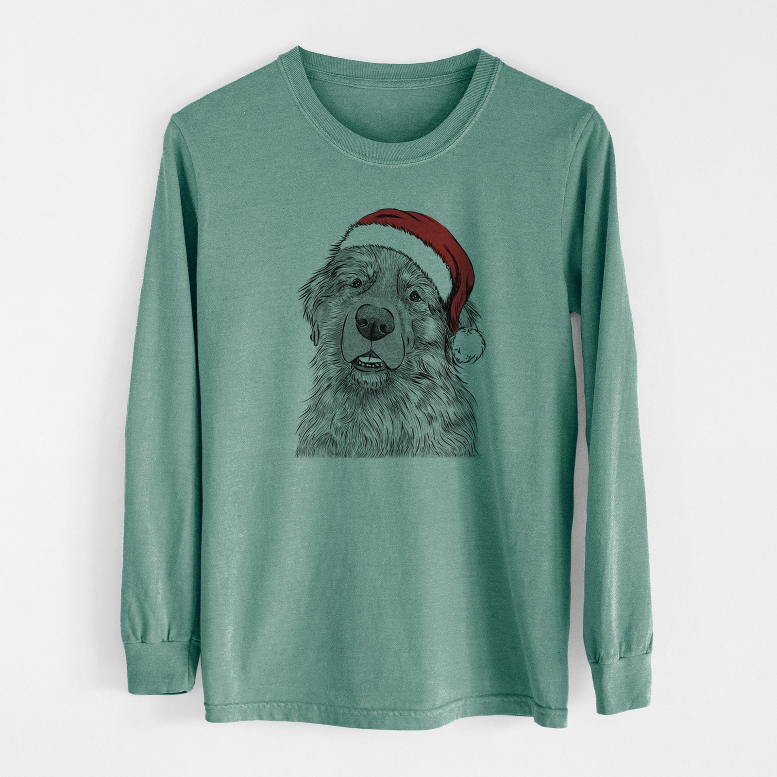 Santa Ralph the Leonberger - Men's Heavyweight 100% Cotton Long Sleeve