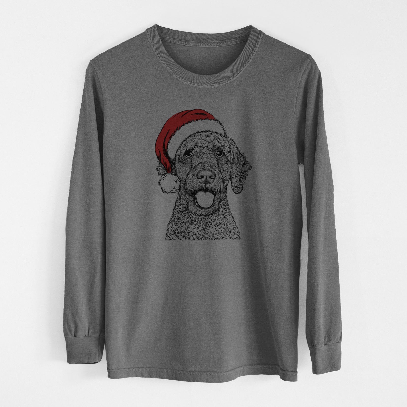 Santa Reina the Spanish Water Dog - Men's Heavyweight 100% Cotton Long Sleeve