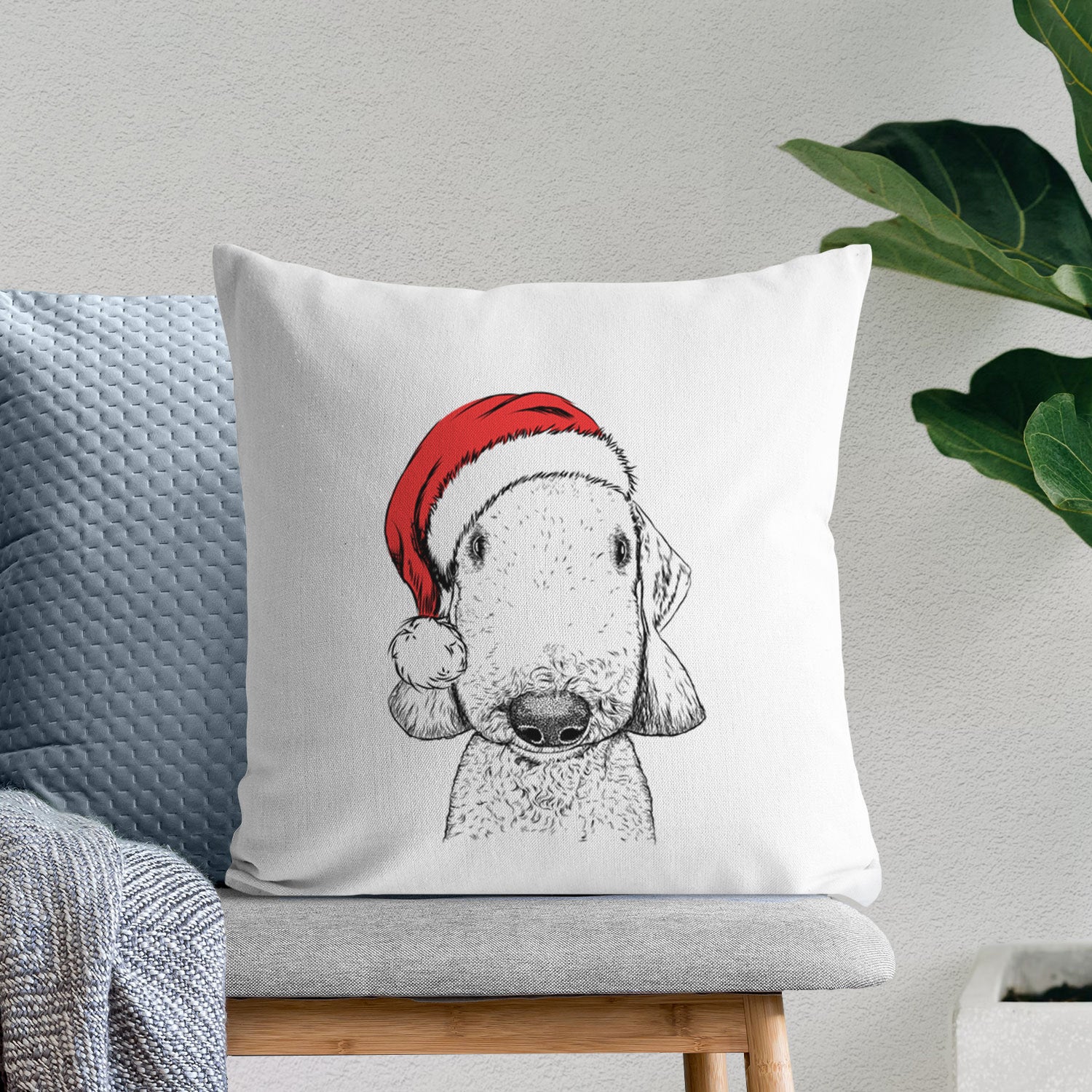 Remington the Bedlington Terrier - Throw Pillow Cover