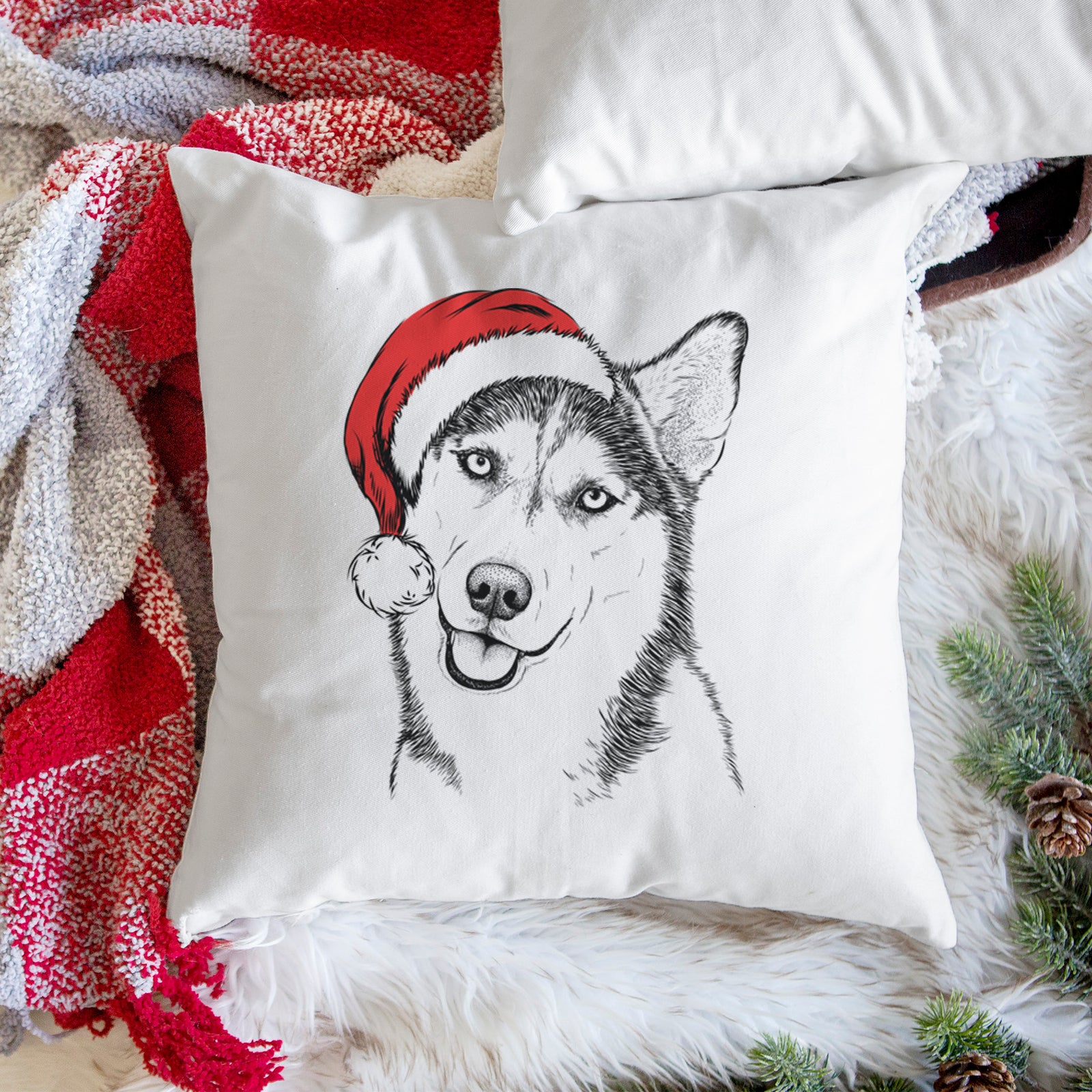Remmie the Siberian Husky - Throw Pillow Cover