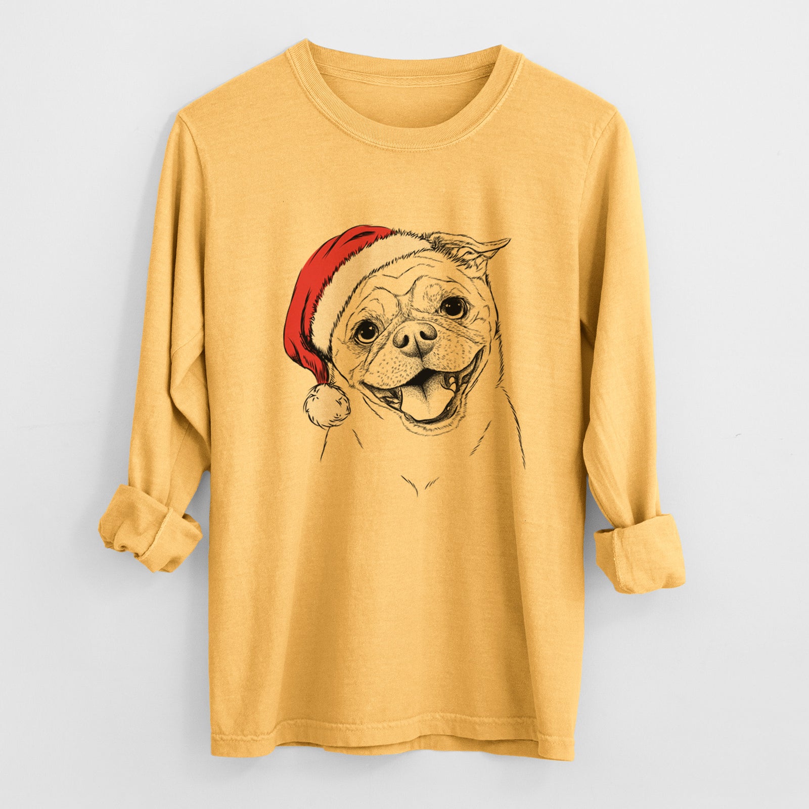 Santa Riley the Chug - Men's Heavyweight 100% Cotton Long Sleeve