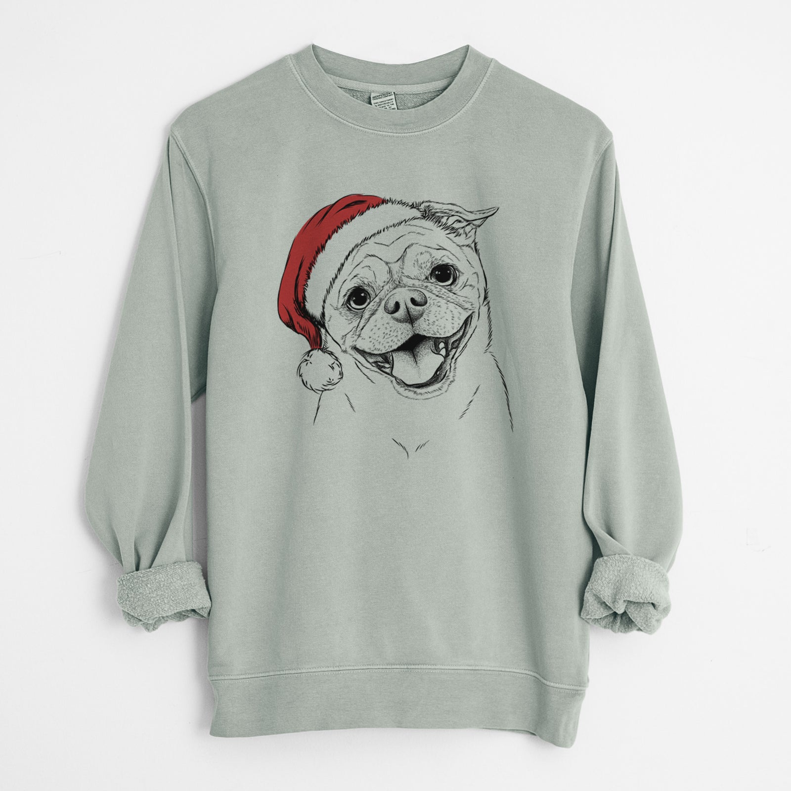 Santa Riley the Chug - Unisex Pigment Dyed Crew Sweatshirt