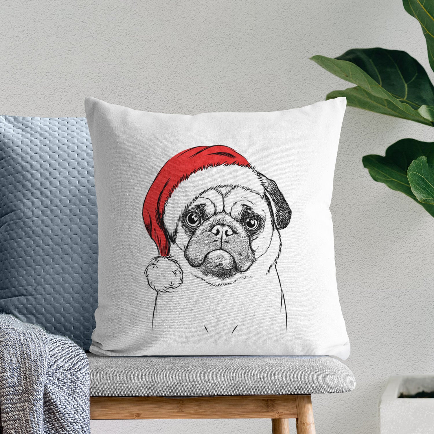 Ruby the Pug - Throw Pillow Cover