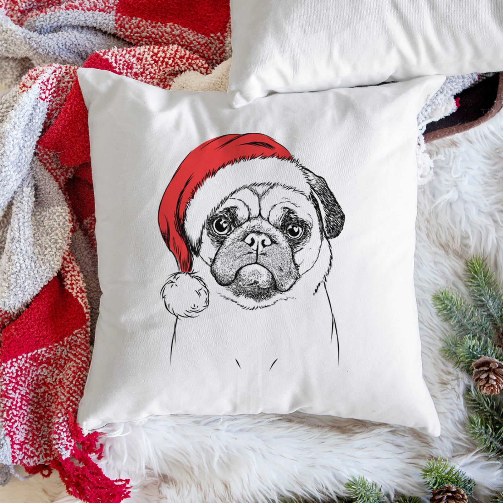 Ruby the Pug - Throw Pillow Cover