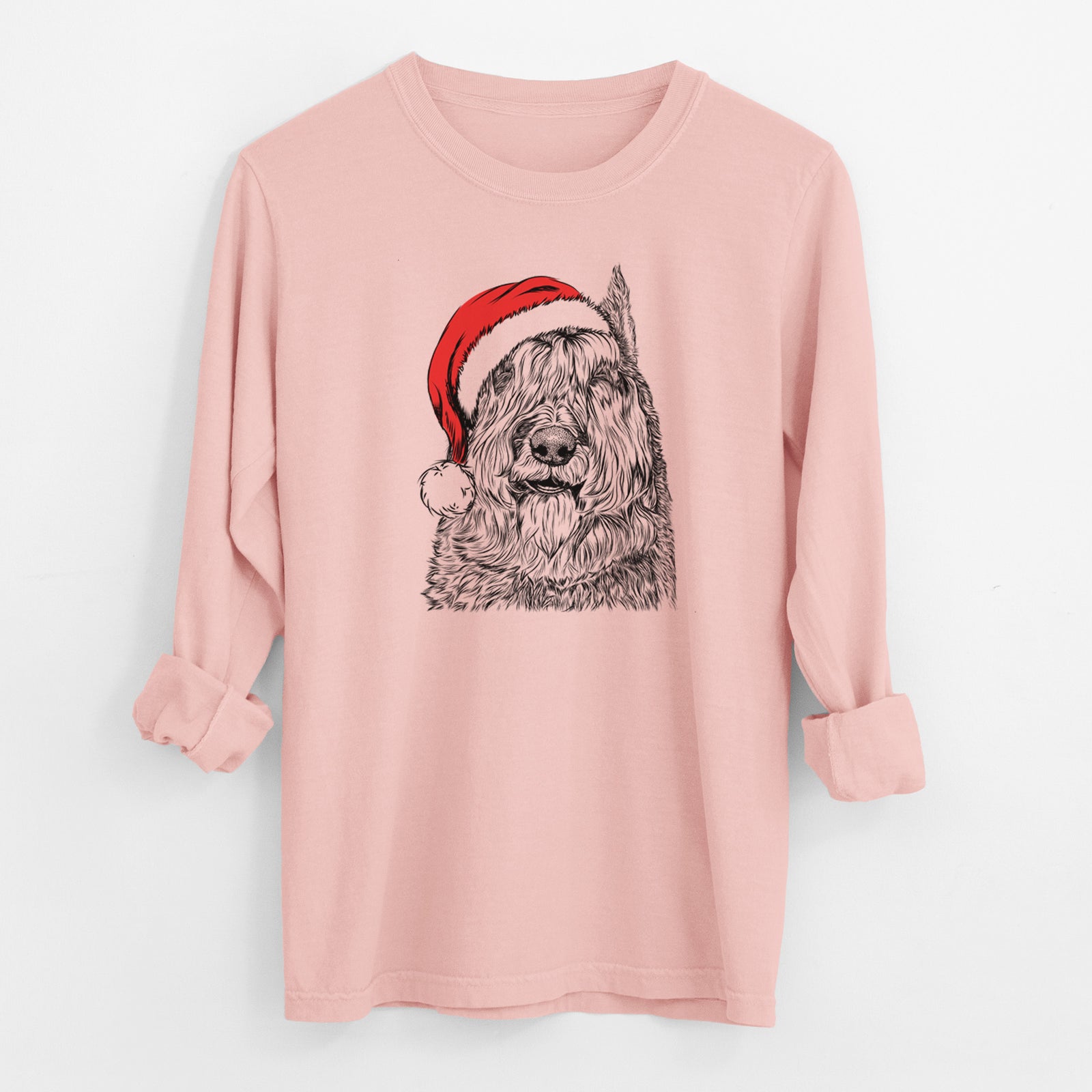 Santa Sabre the Bouvier Des Flandres - Men's Heavyweight 100% Cotton Long Sleeve