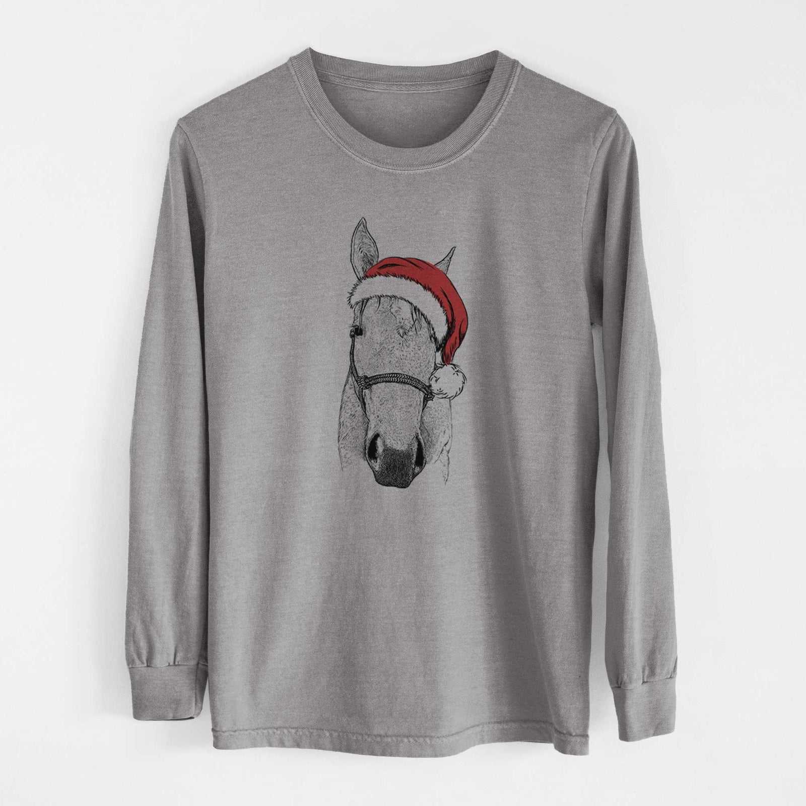 Santa SeaBee the Quarter Horse - Men's Heavyweight 100% Cotton Long Sleeve
