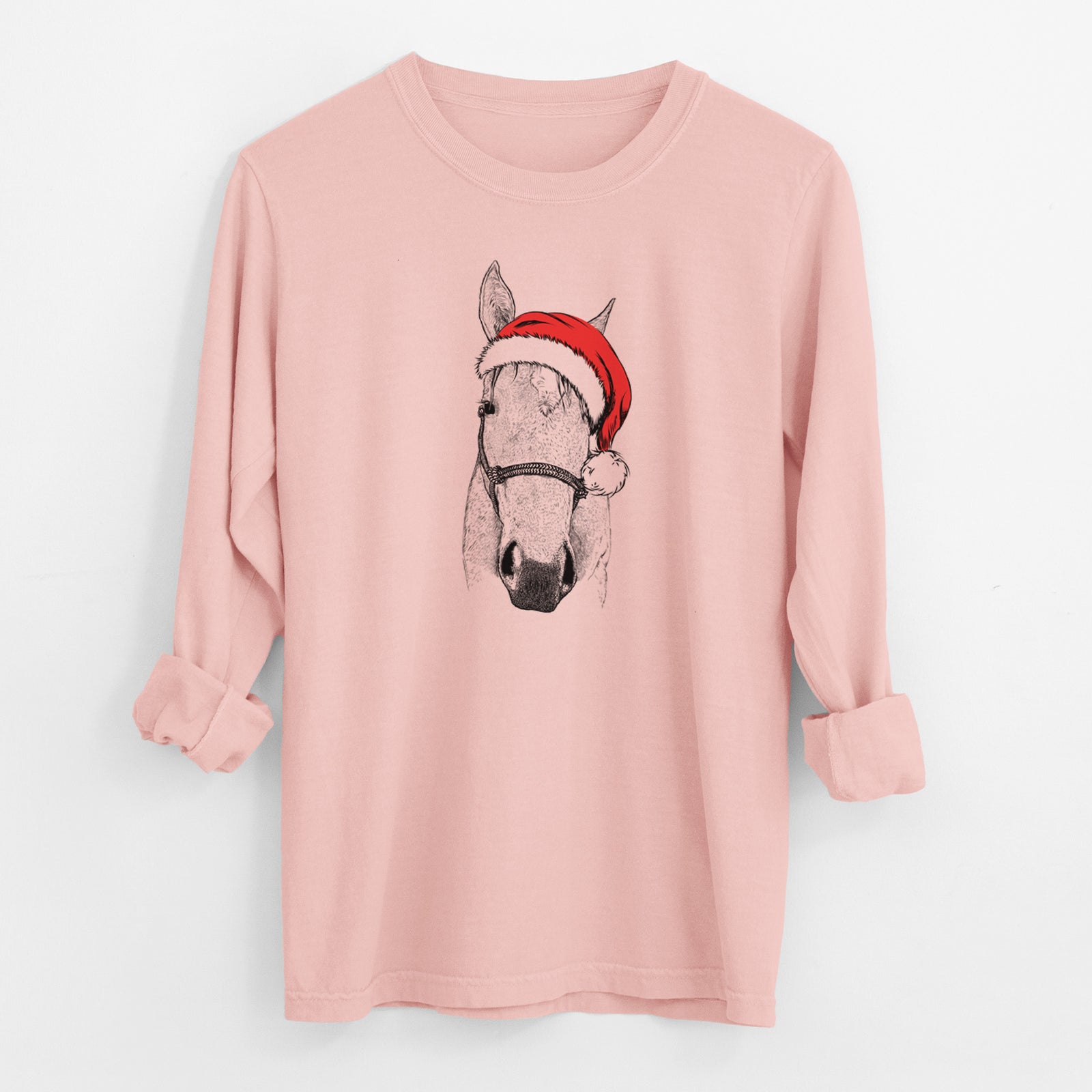 Santa SeaBee the Quarter Horse - Men's Heavyweight 100% Cotton Long Sleeve