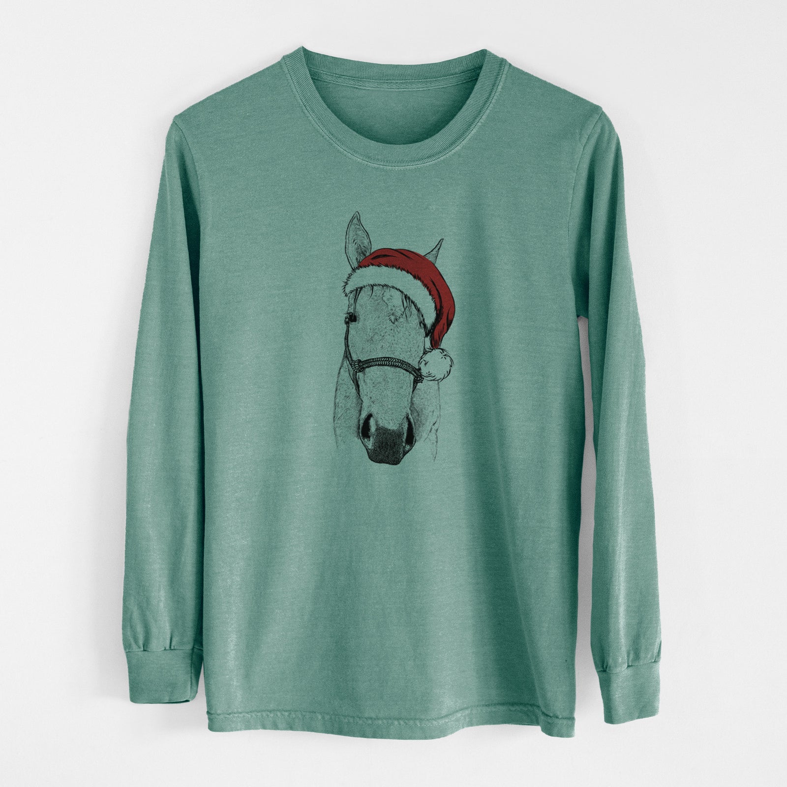 Santa SeaBee the Quarter Horse - Men's Heavyweight 100% Cotton Long Sleeve