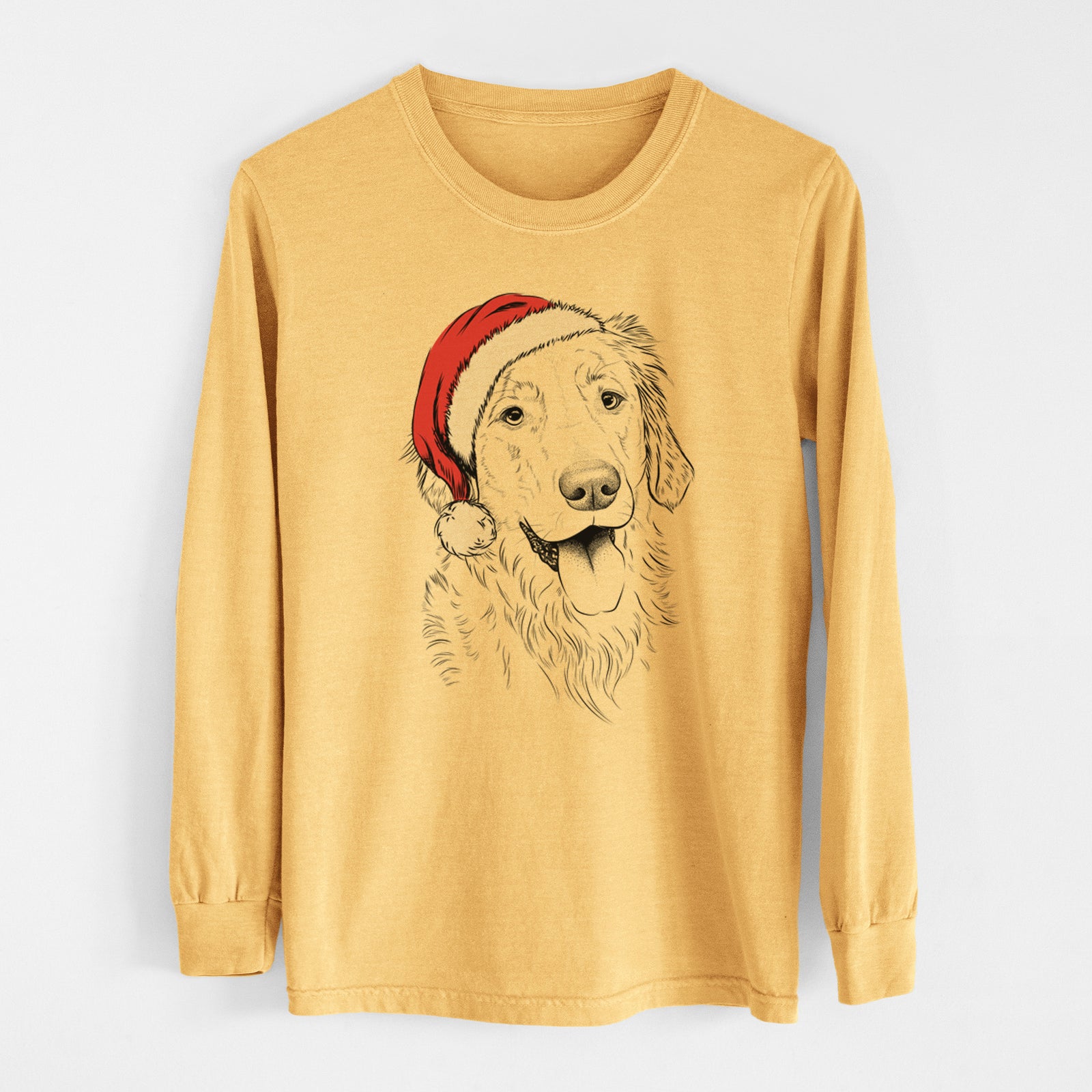 Santa Semba the Golden Retriever - Heavyweight 100% Cotton Long Sleeve