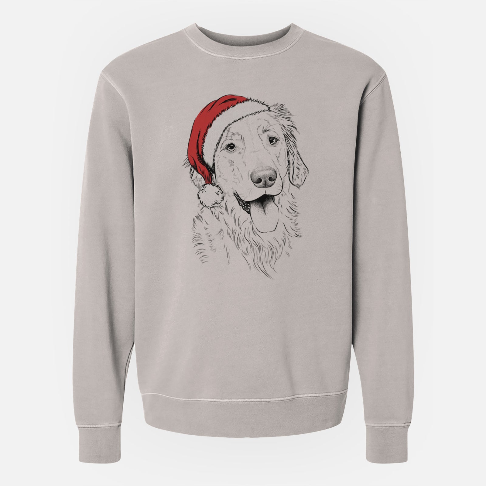 Santa Semba the Golden Retriever - Unisex Pigment Dyed Crew Sweatshirt