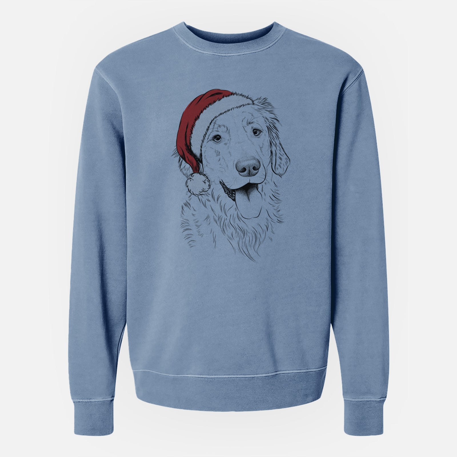 Santa Semba the Golden Retriever - Unisex Pigment Dyed Crew Sweatshirt