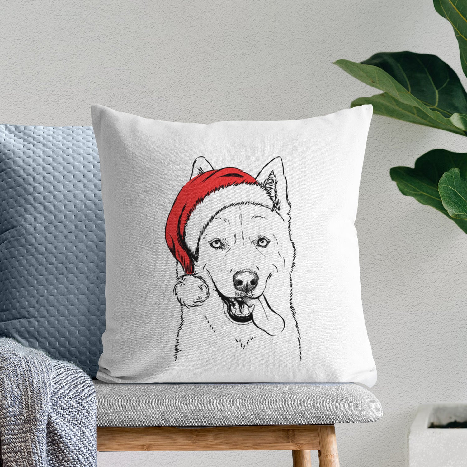 Sinatra the Siberian Husky - Throw Pillow Cover
