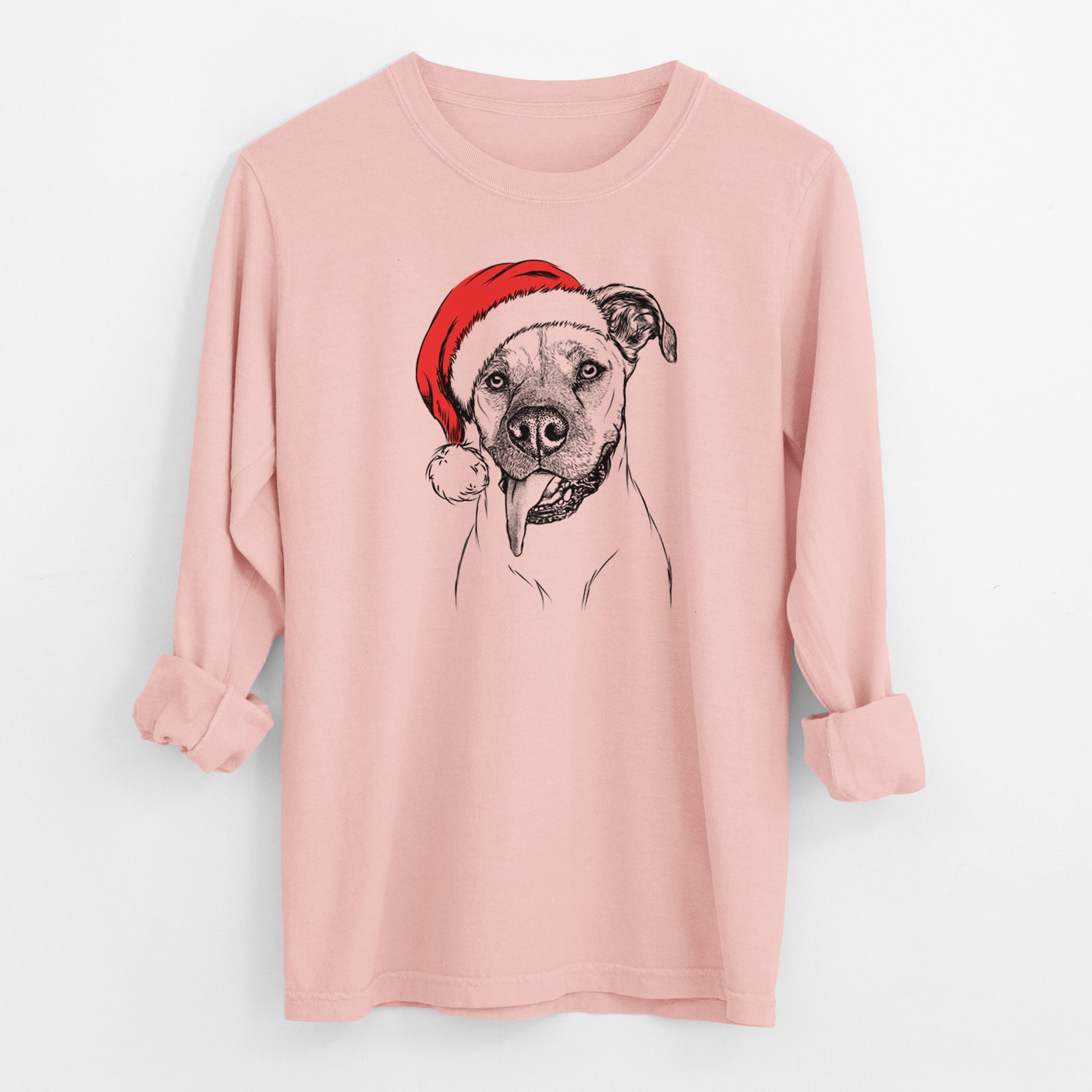 Santa Sir Jake the Boxer - Men's Heavyweight 100% Cotton Long Sleeve