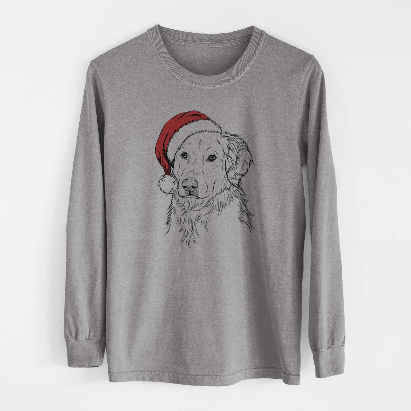Santa Spencer the Golden Retriever - Men's Heavyweight 100% Cotton Long Sleeve