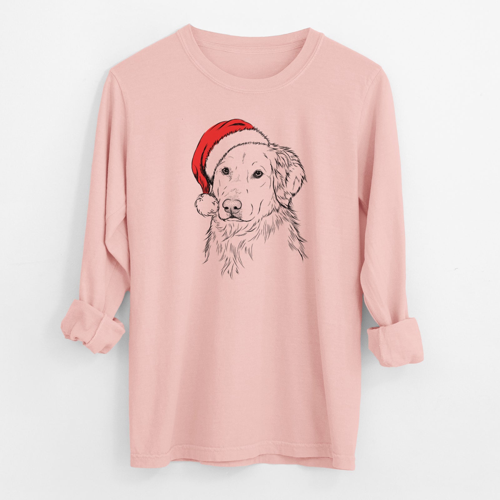 Santa Spencer the Golden Retriever - Men's Heavyweight 100% Cotton Long Sleeve
