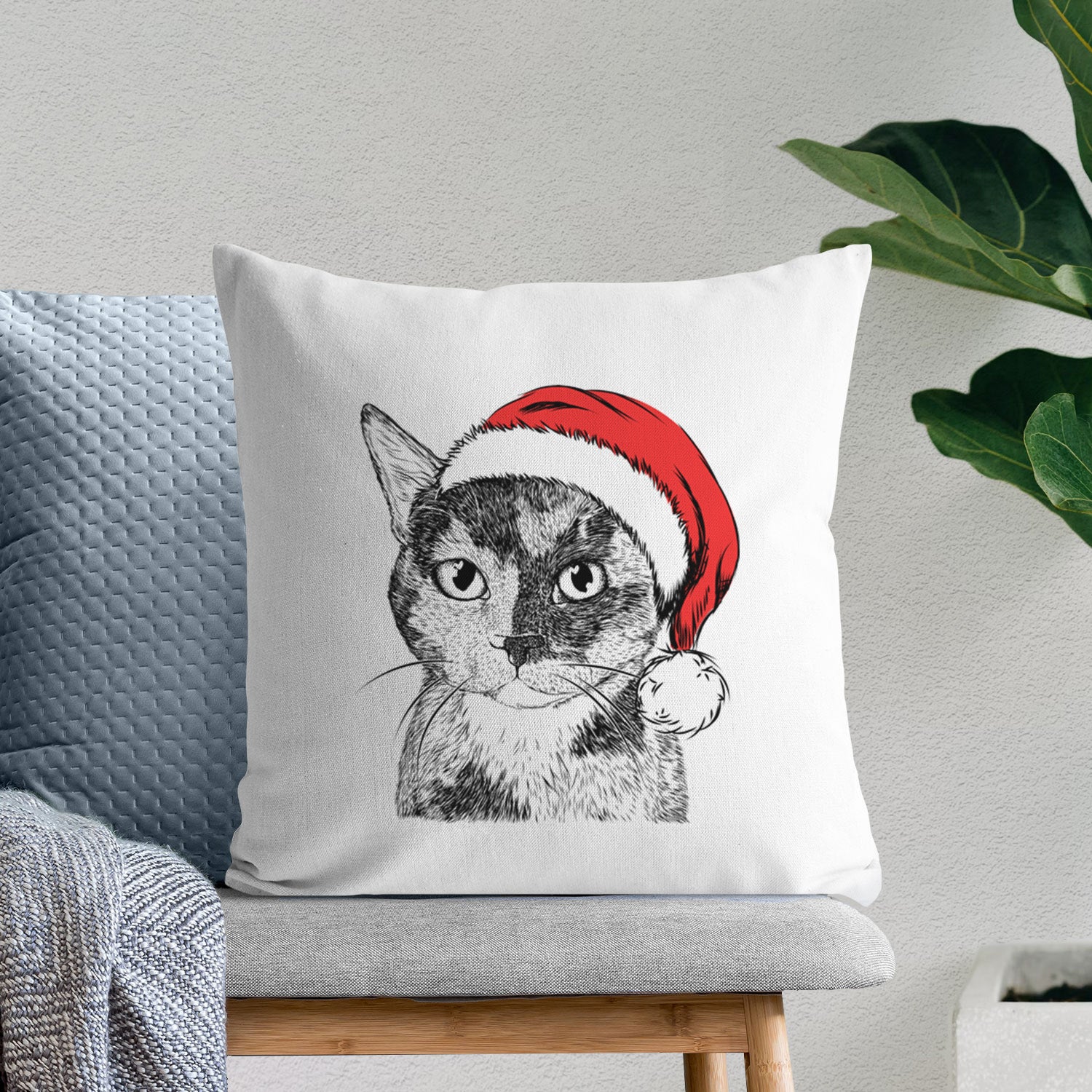 Spooky Kitty the Tortoiseshell Cat - Throw Pillow Cover