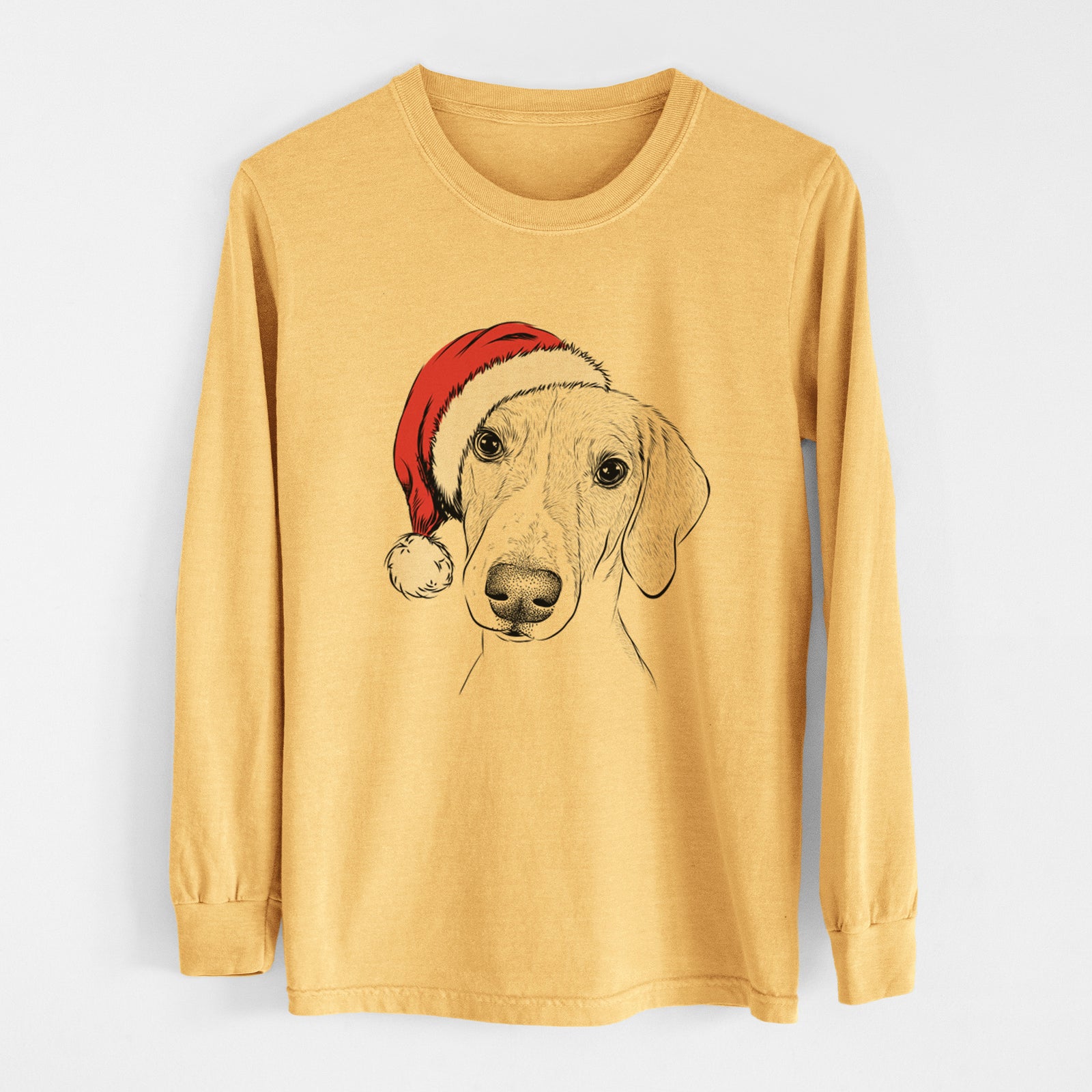 Santa Stanley the Foxhound - Heavyweight 100% Cotton Long Sleeve