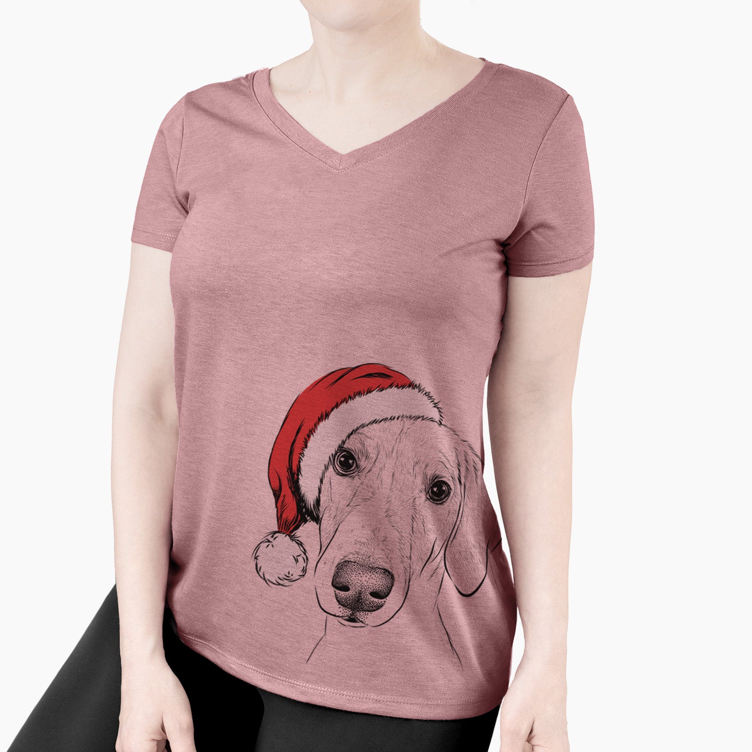 Santa Stanley the Foxhound - Women's Perfect V-neck Shirt