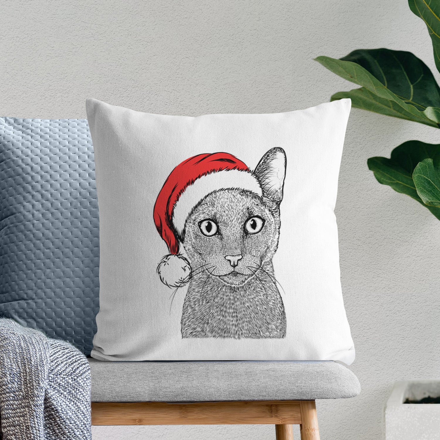 Stanley the Russian Blue Cat - Throw Pillow Cover