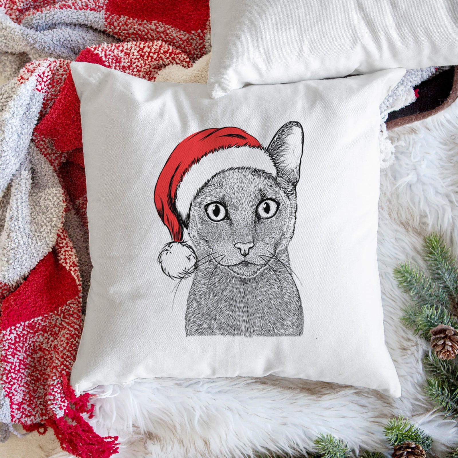 Stanley the Russian Blue Cat - Throw Pillow Cover