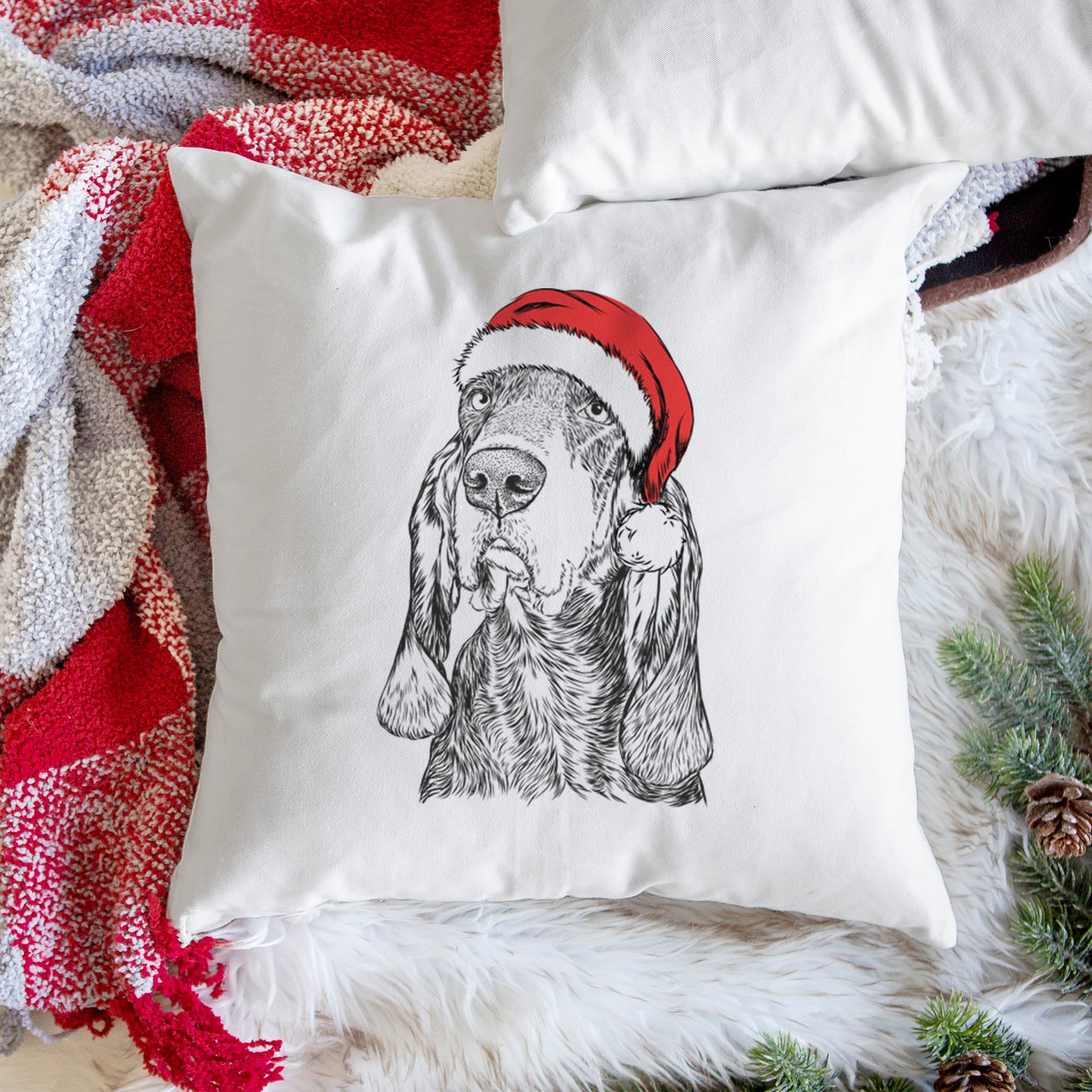 Stu the Black and Tan Coonhound - Throw Pillow Cover