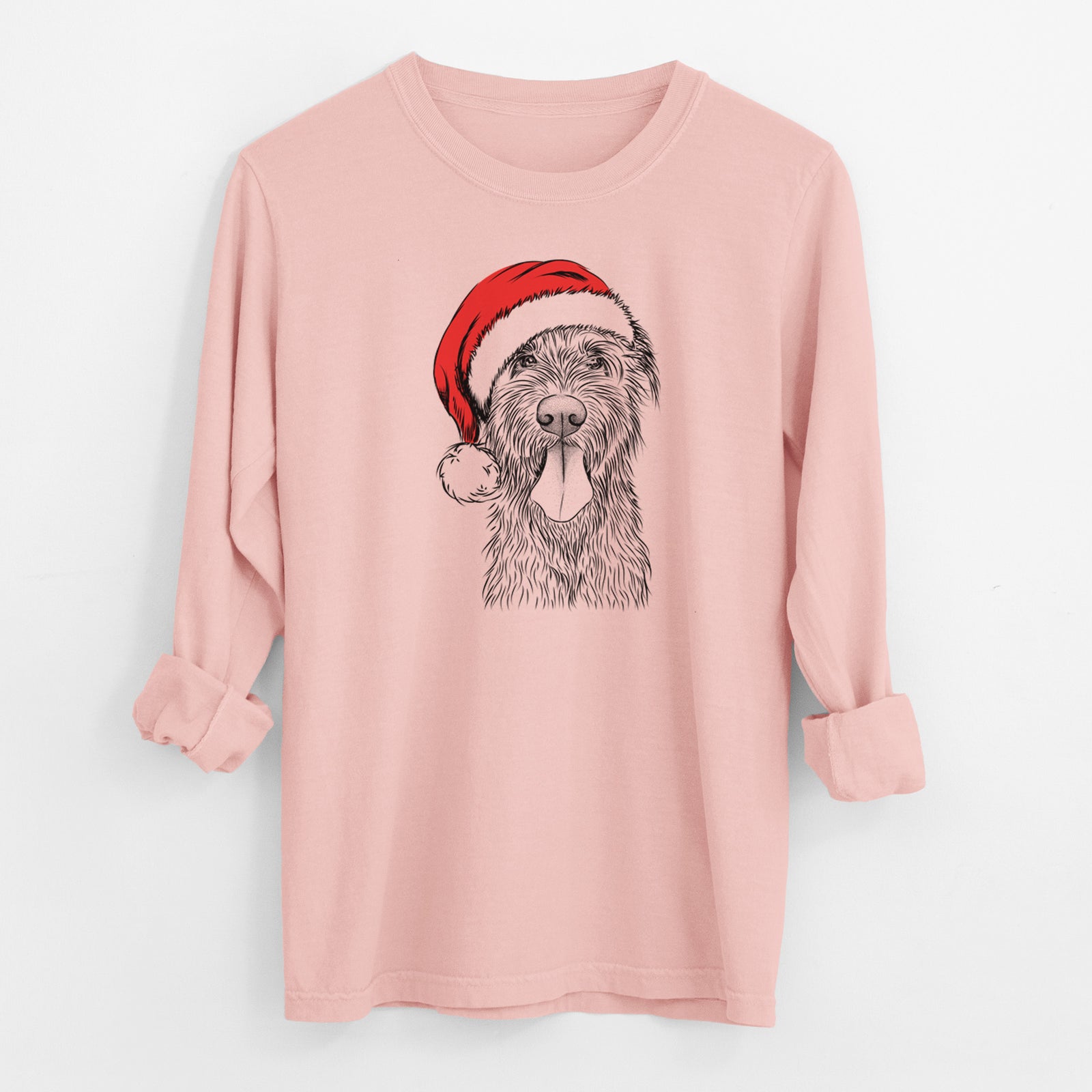 Santa Sullivan the Irish Wolfhound - Men's Heavyweight 100% Cotton Long Sleeve