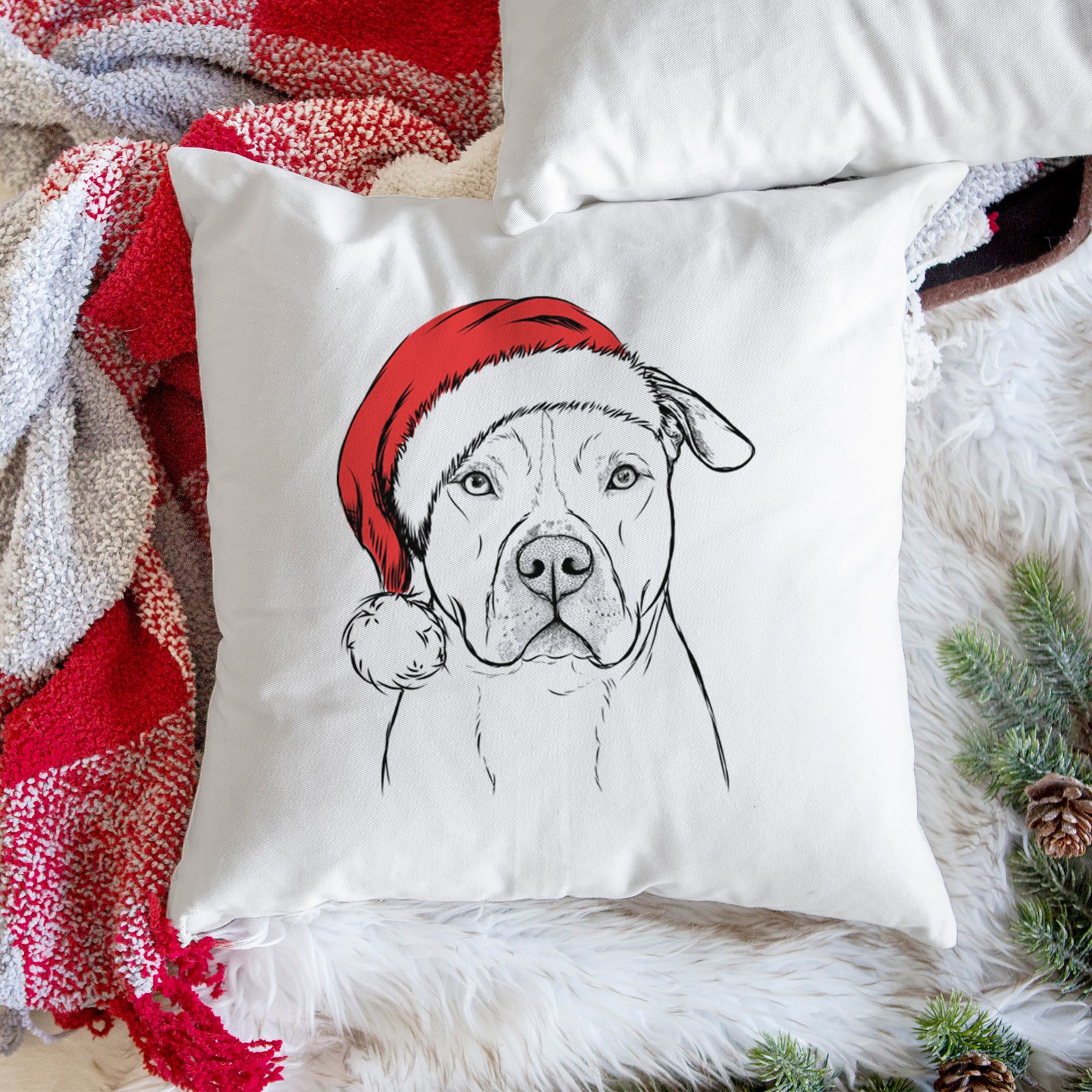 Teddy Jam the Pitbull - Throw Pillow Cover