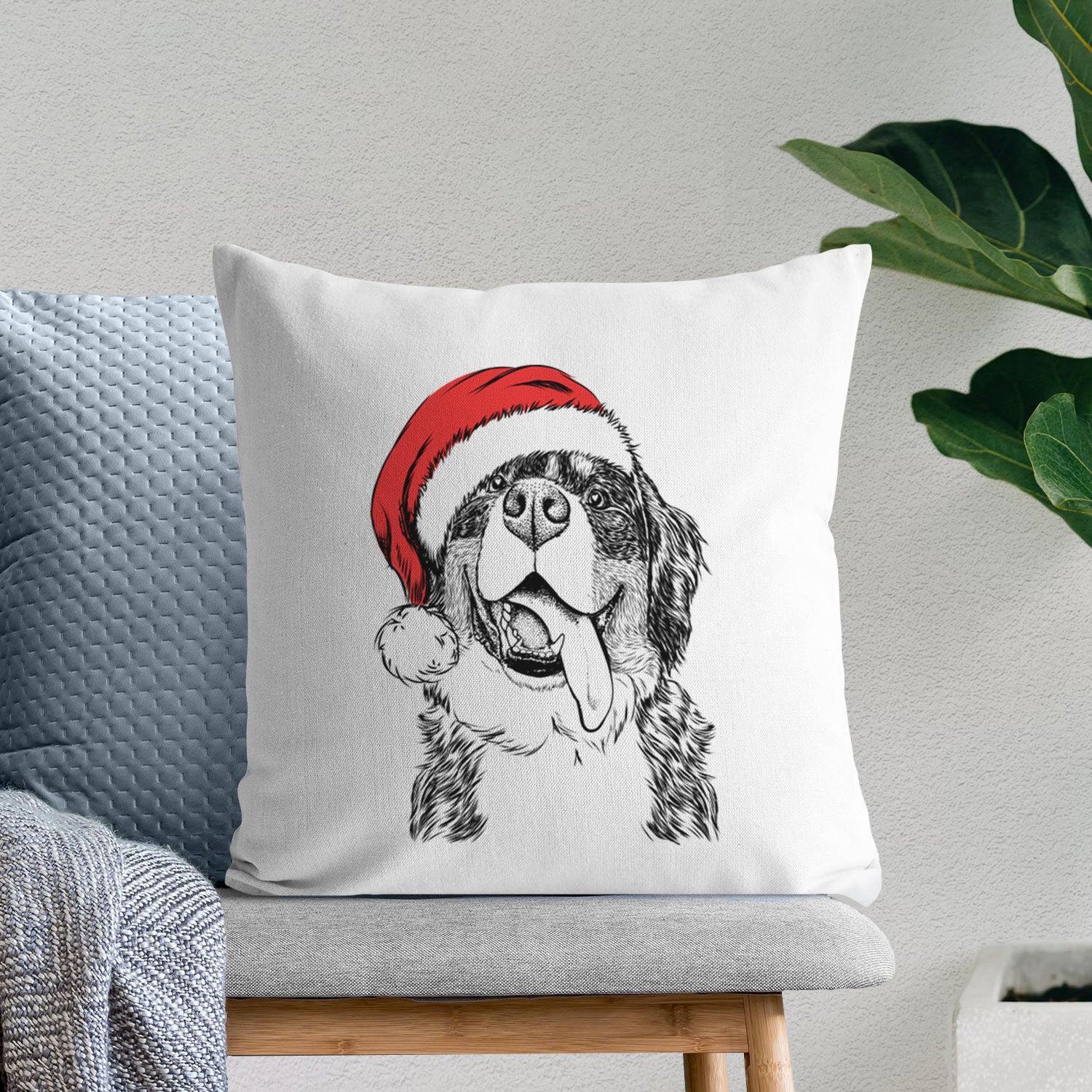 Theo the Bernese Mountain Dog - Throw Pillow Cover