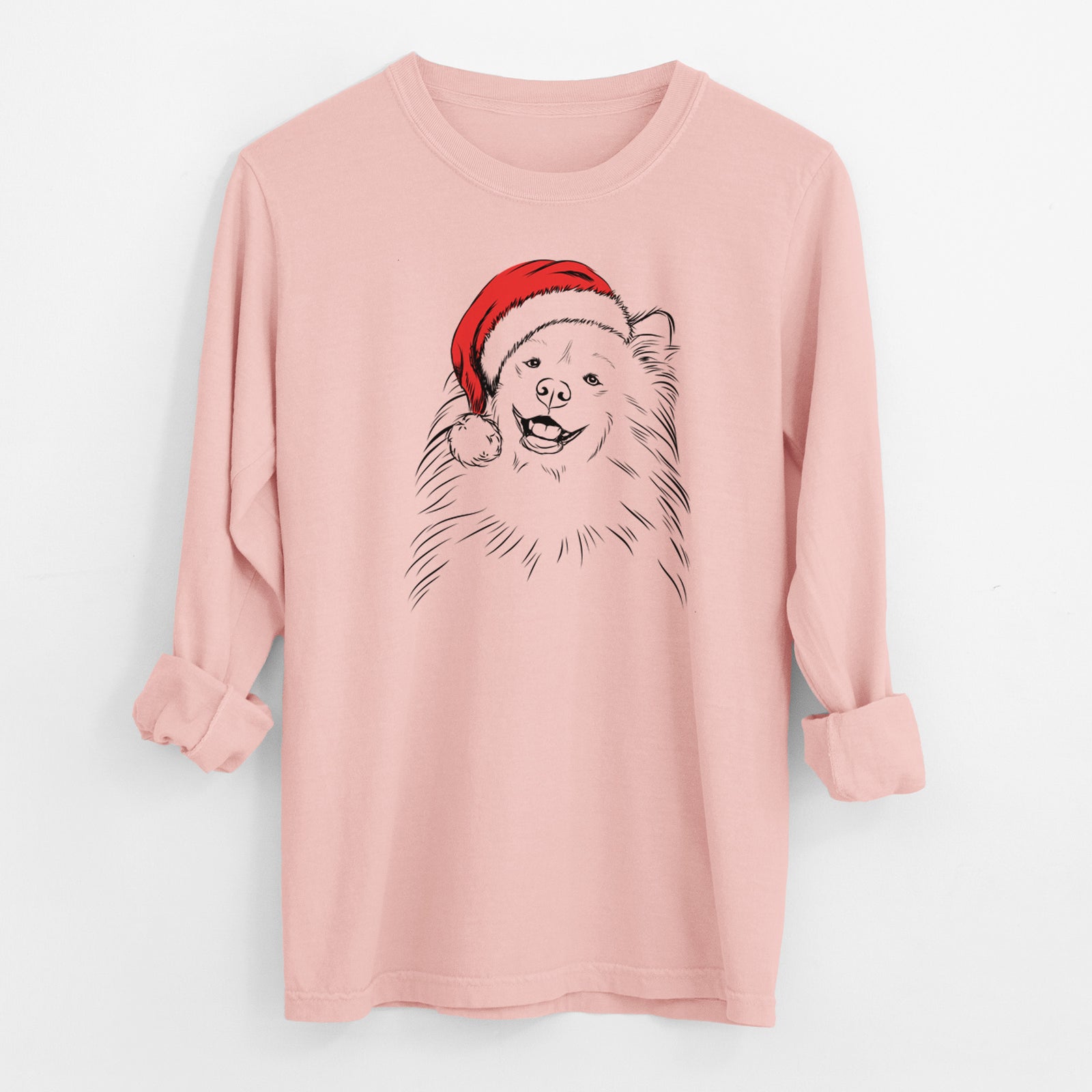 Santa Tillie the Samoyed - Men's Heavyweight 100% Cotton Long Sleeve