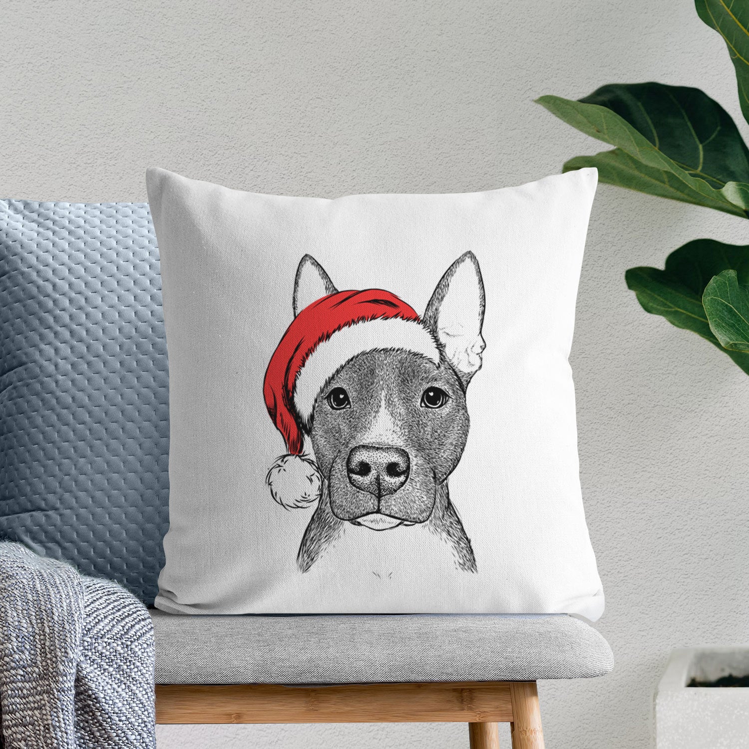 Violet the Pitbull - Throw Pillow Cover
