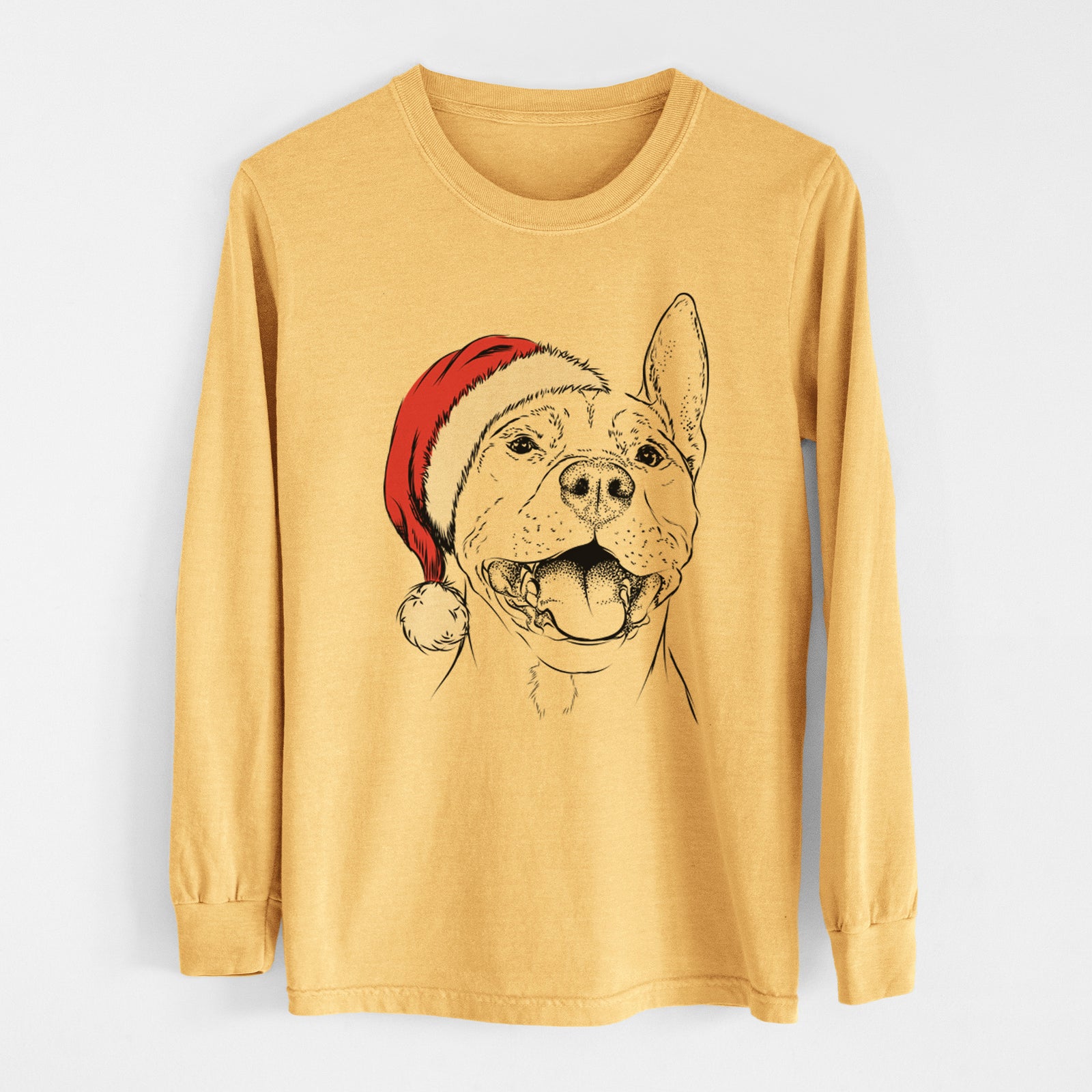 Santa Wally the Pitbull - Heavyweight 100% Cotton Long Sleeve