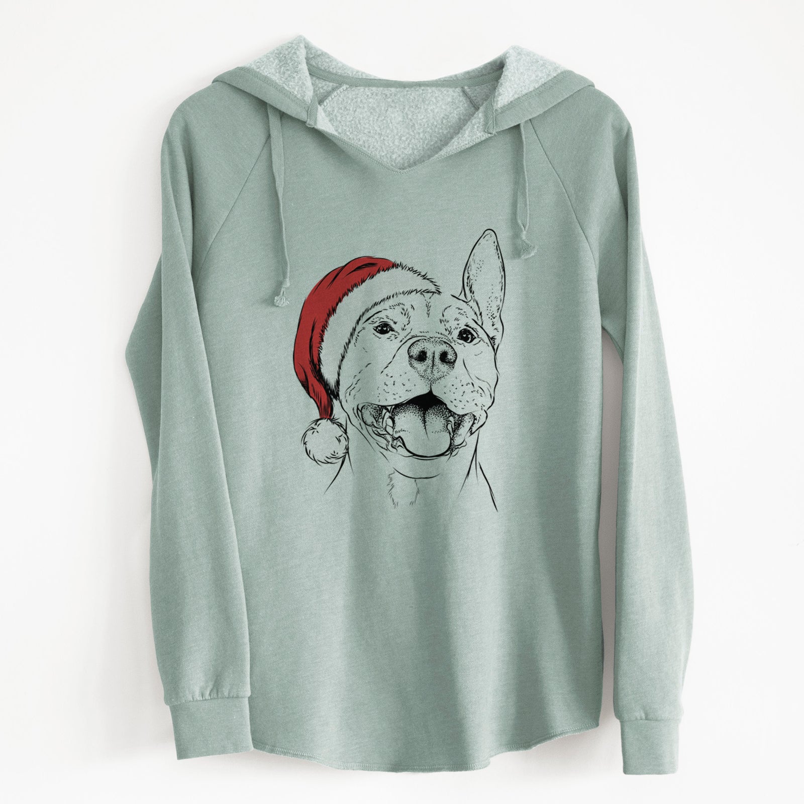 Santa Wally the Pitbull - Cali Wave Hooded Sweatshirt
