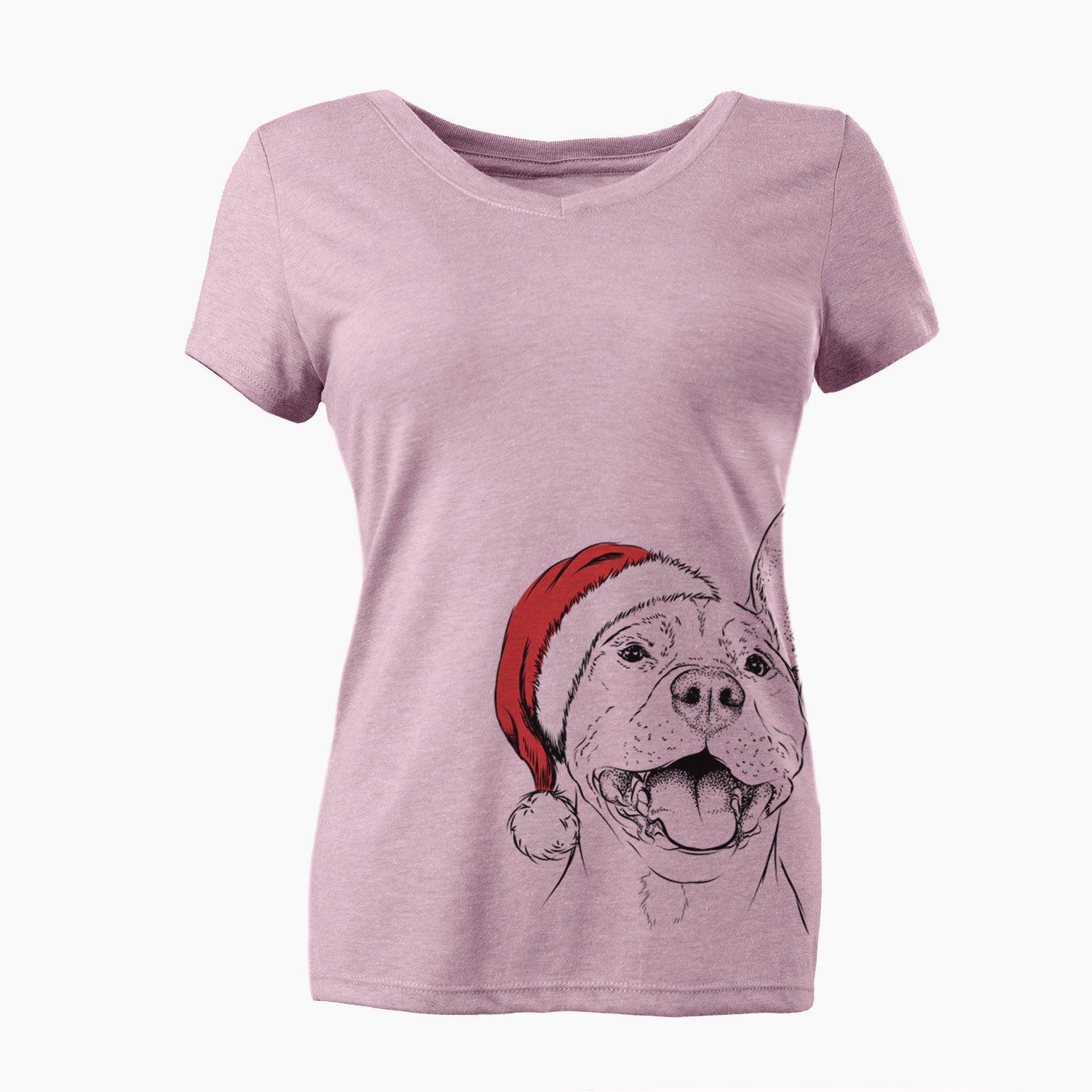 Santa Wally the Pitbull - Women's Perfect V-neck Shirt