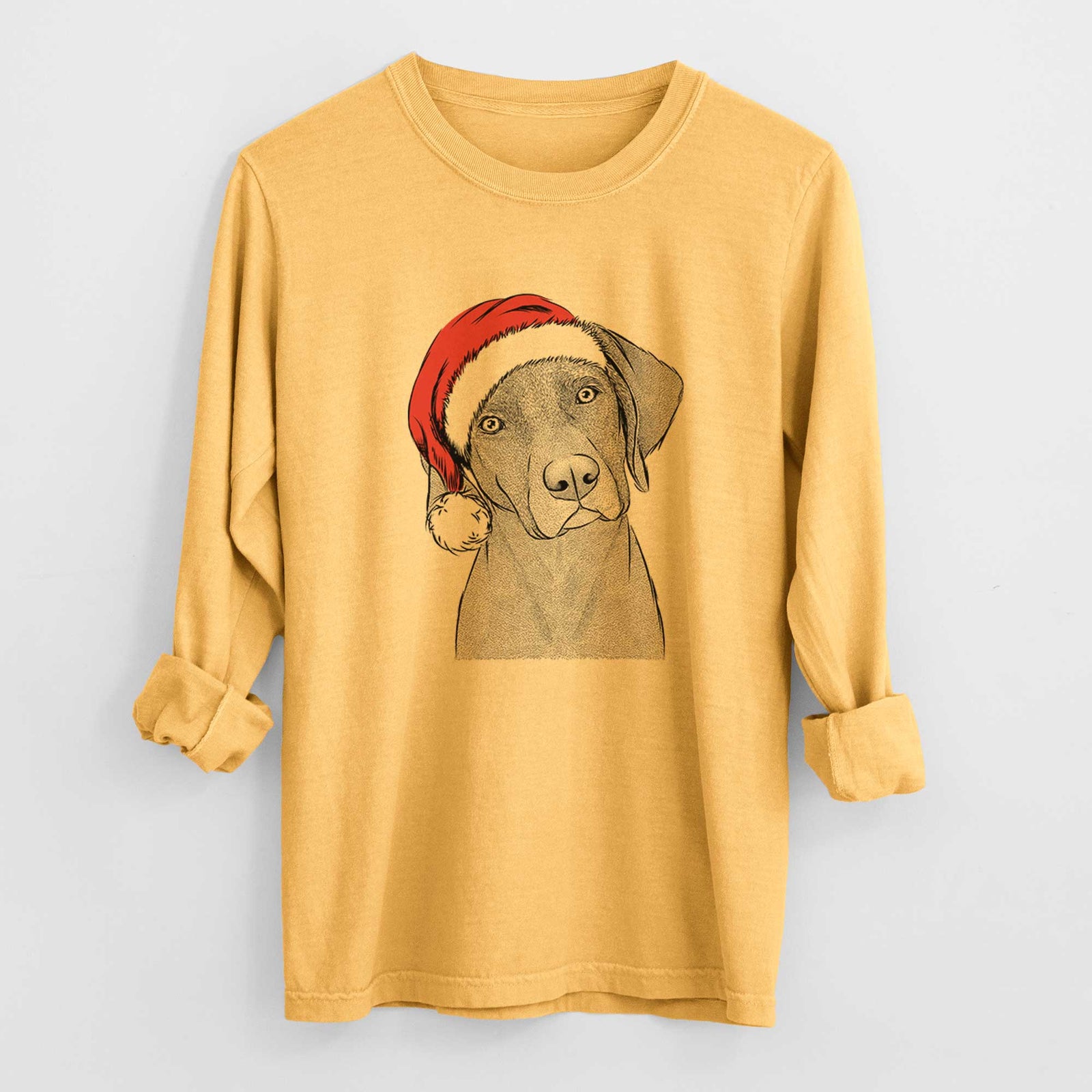 Santa Willow the Weizsla - Men's Heavyweight 100% Cotton Long Sleeve