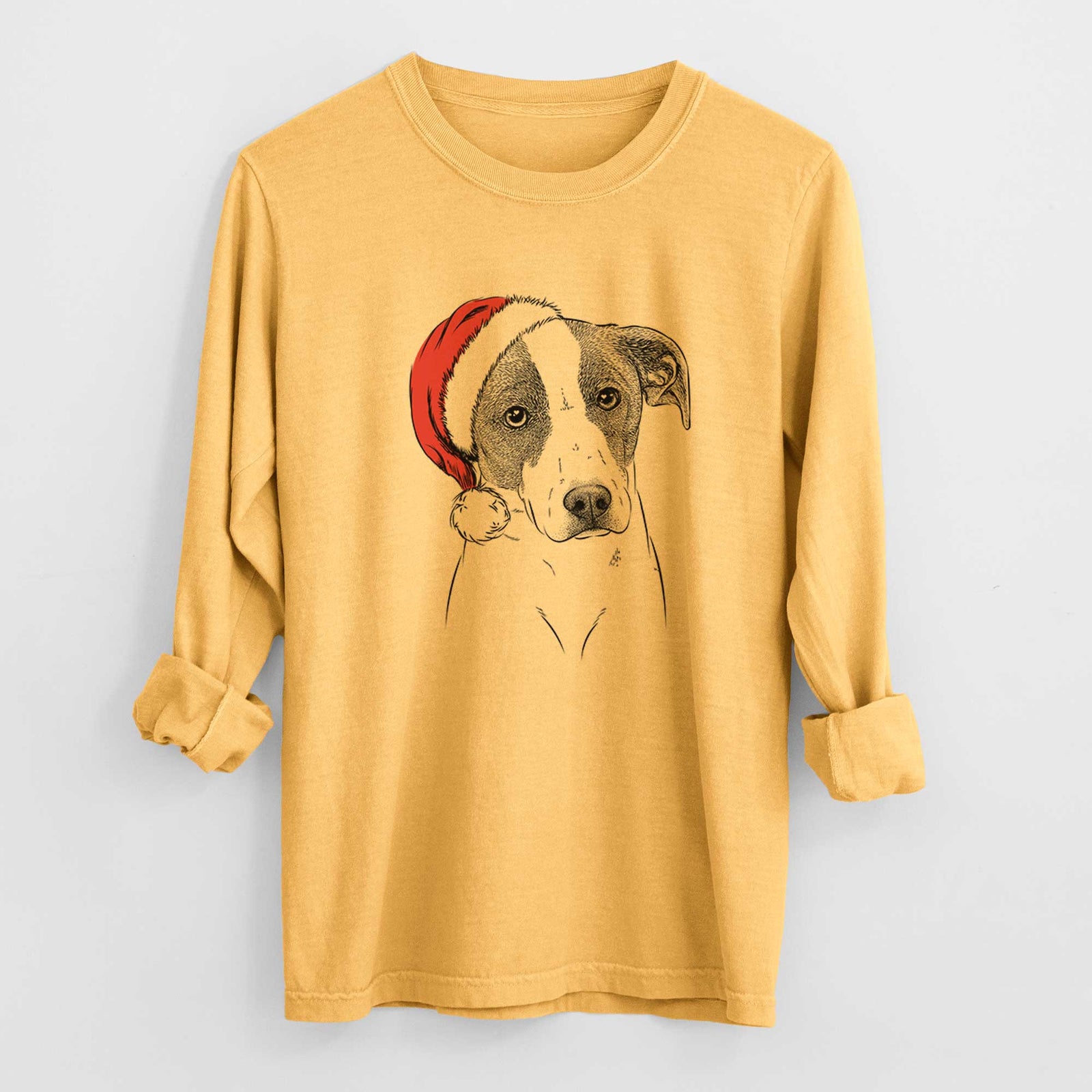 Santa Zephyr the Pointer Mix - Men's Heavyweight 100% Cotton Long Sleeve