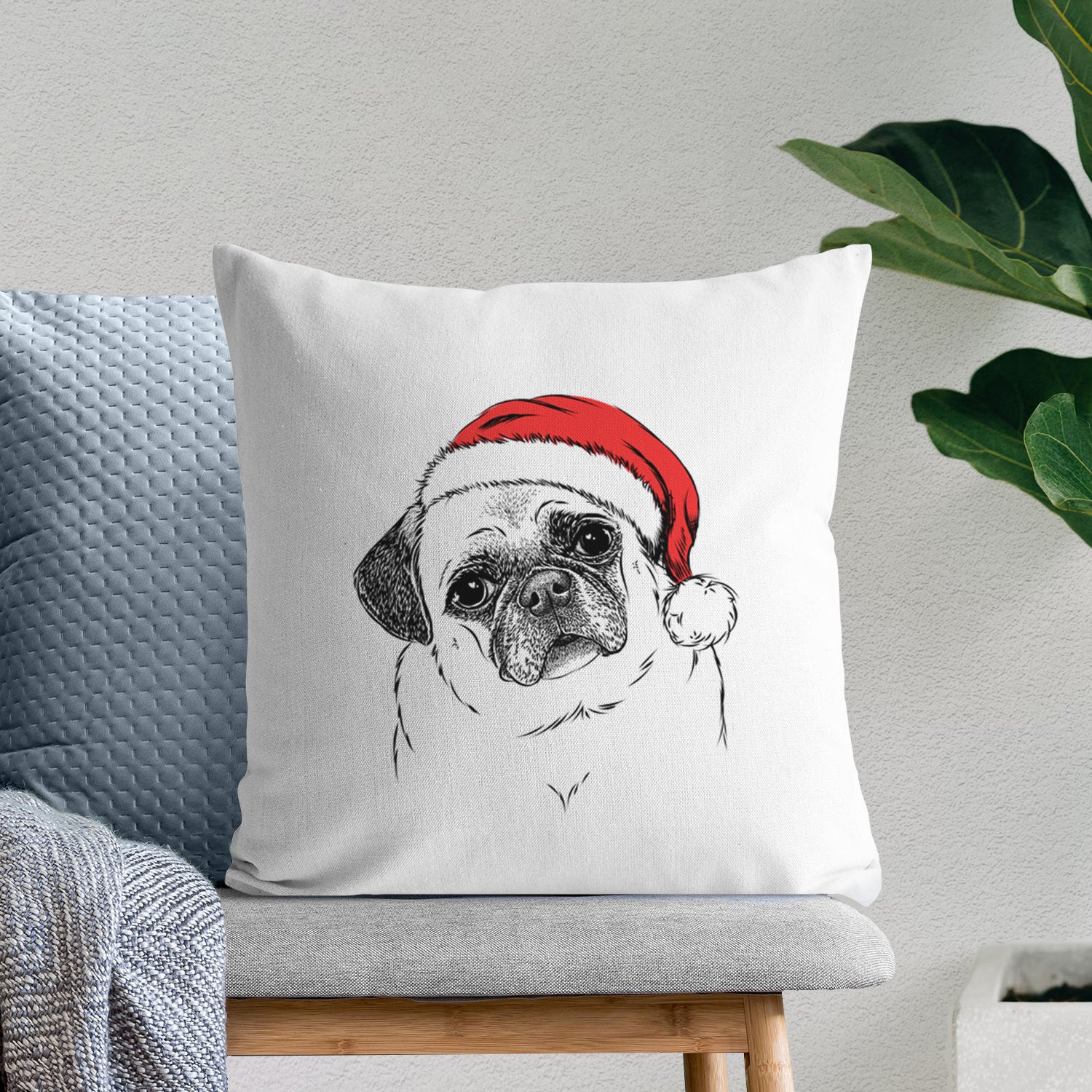 Zoey the Pug - Throw Pillow Cover
