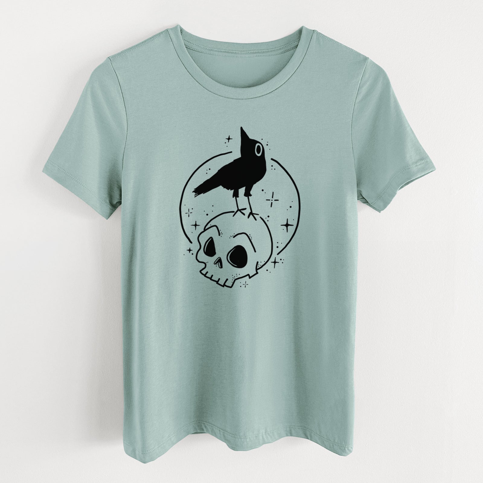 Skull Raven - Women's Lightweight Relaxed Fit 100% Cotton Crewneck