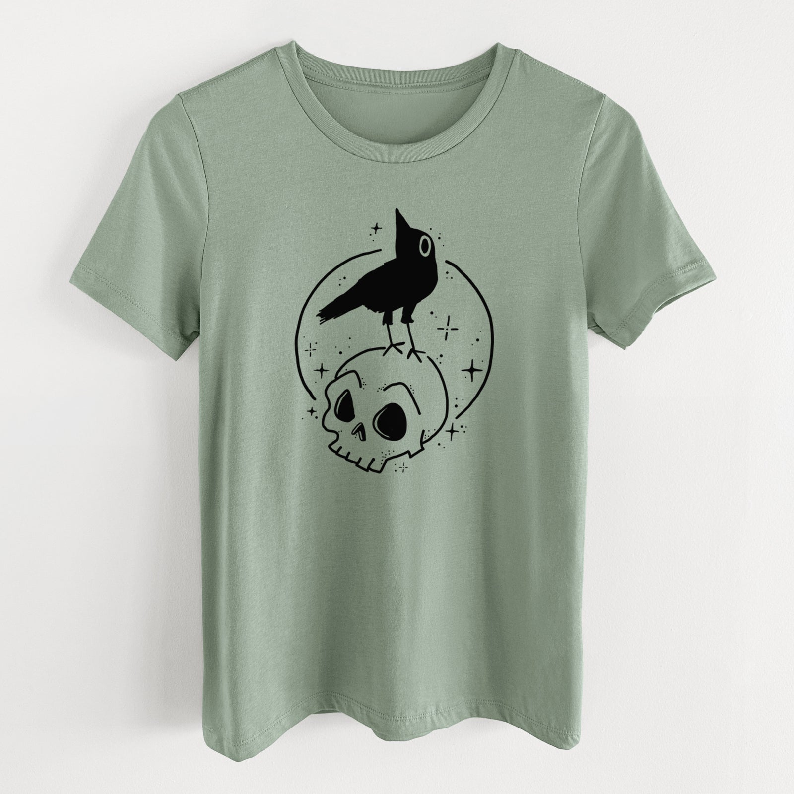 Skull Raven - Women's Lightweight Relaxed Fit 100% Cotton Crewneck