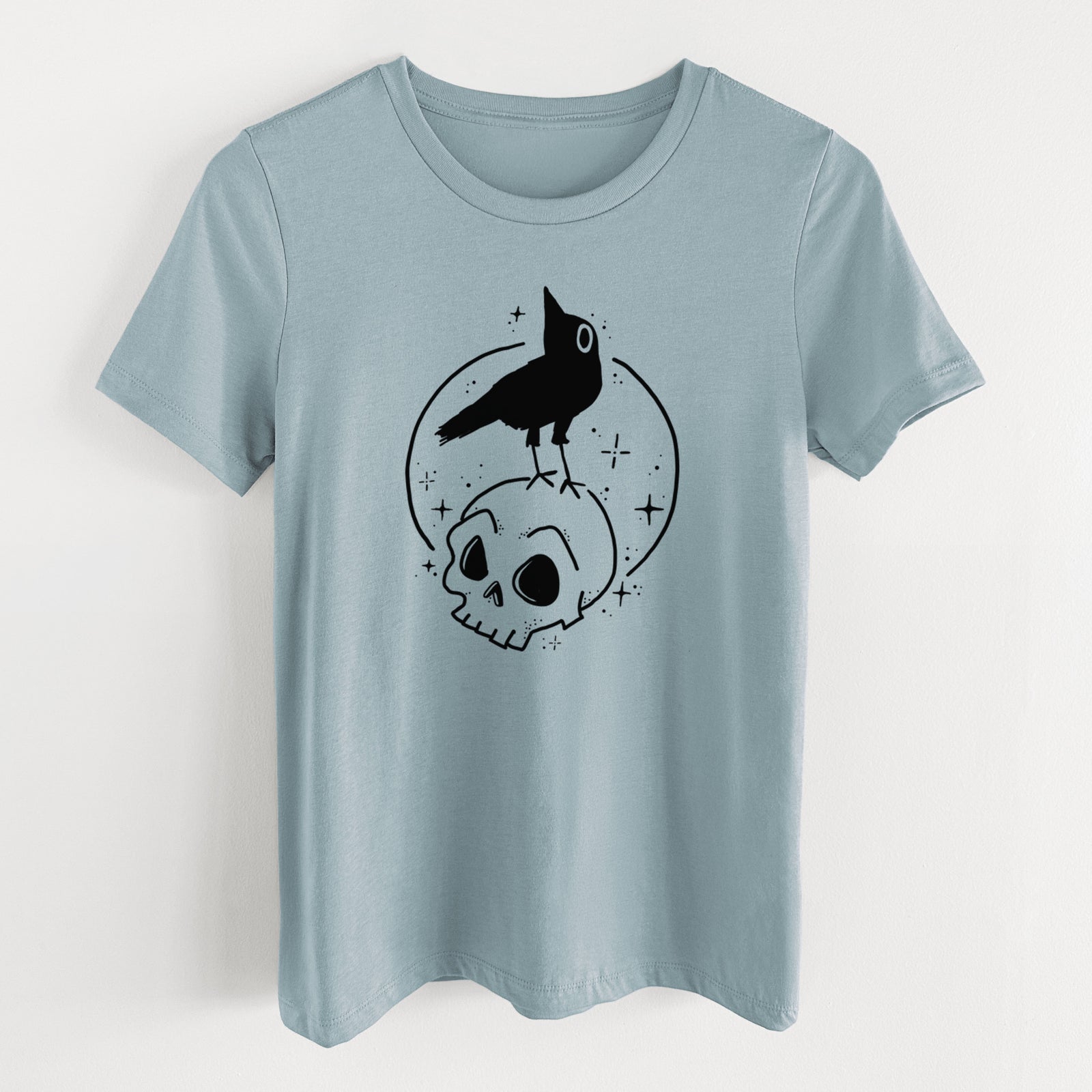 Skull Raven - Women's Lightweight Relaxed Fit 100% Cotton Crewneck