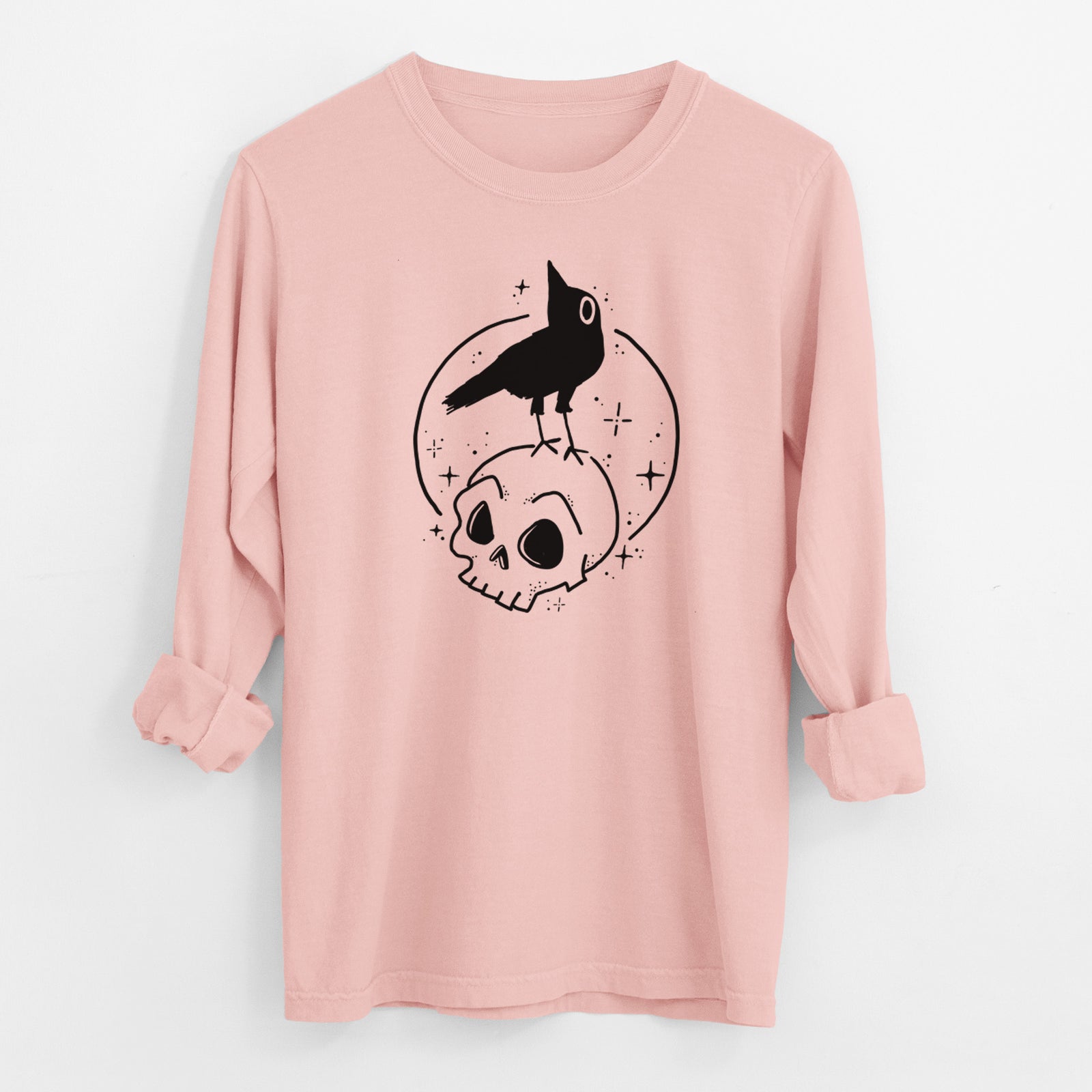 Skull Raven - Men's Heavyweight 100% Cotton Long Sleeve