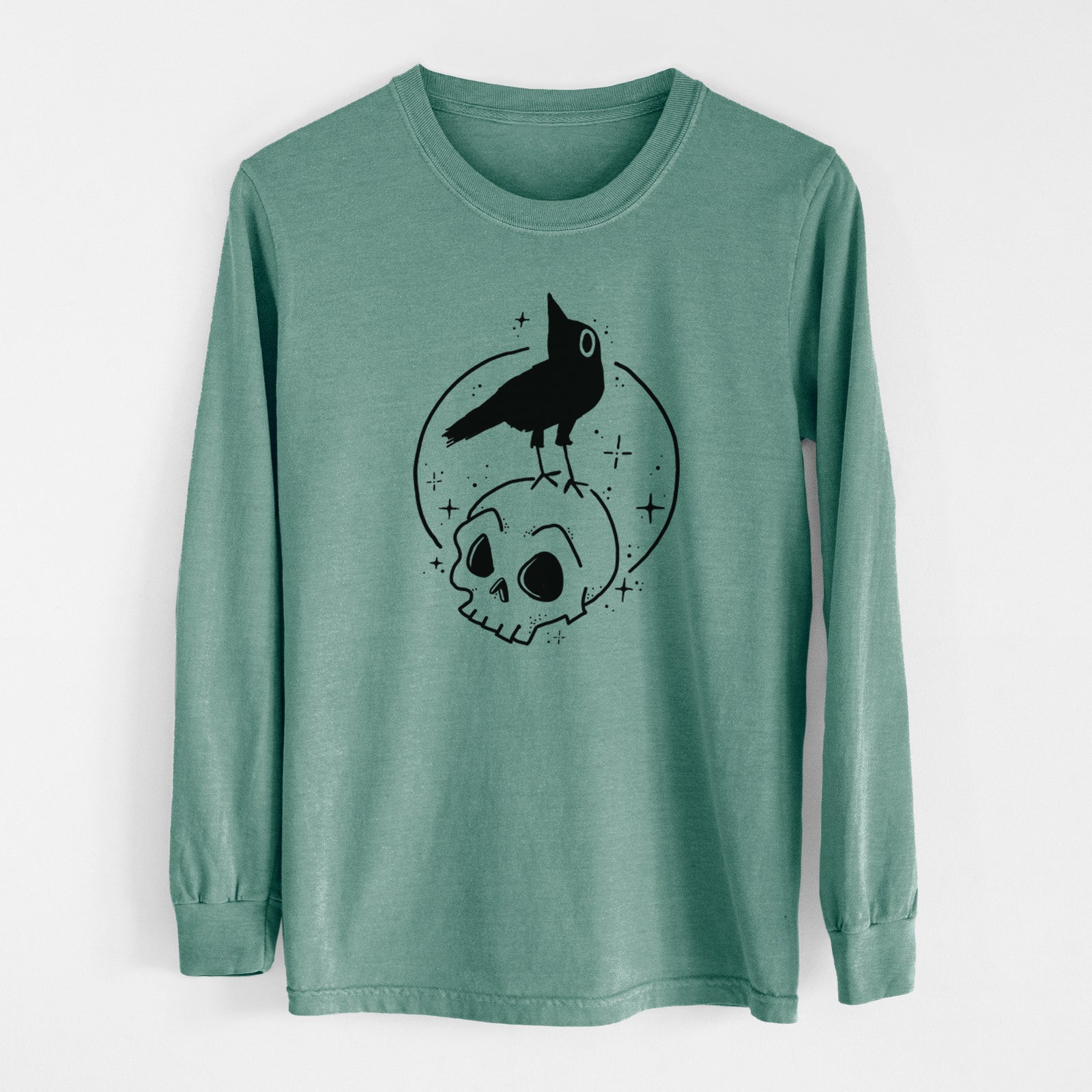 Skull Raven - Men's Heavyweight 100% Cotton Long Sleeve