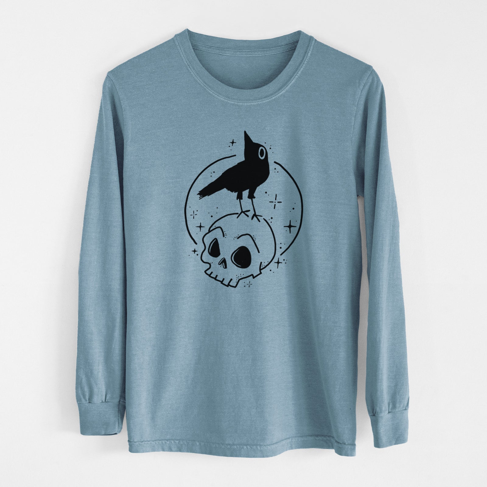 Skull Raven - Men's Heavyweight 100% Cotton Long Sleeve