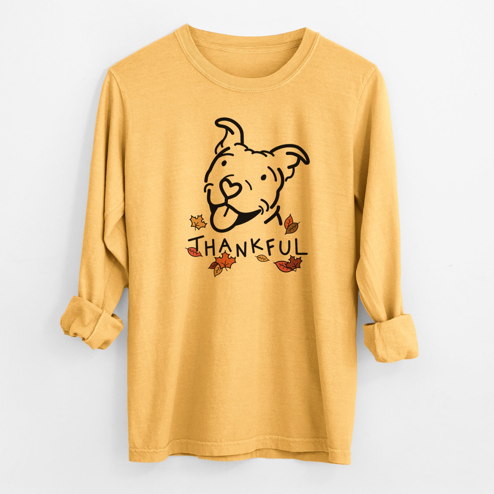 Thankful Pitbull - Arlo - Men's Heavyweight 100% Cotton Long Sleeve